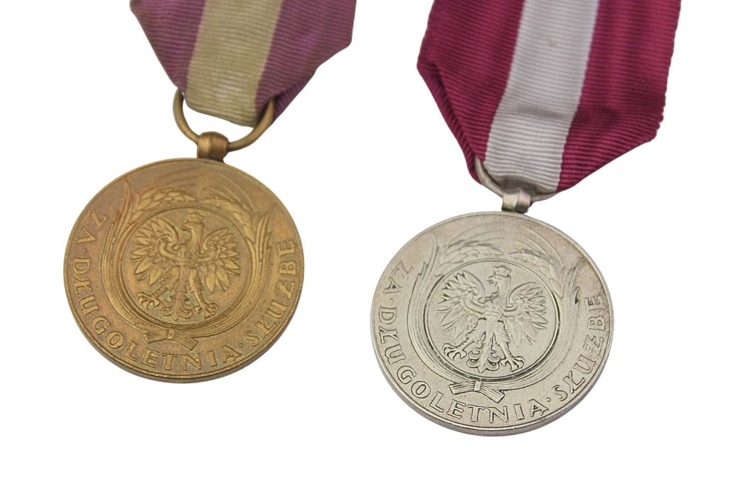 II RP Zestaw medali za długoletnią służbę, X i XX lat