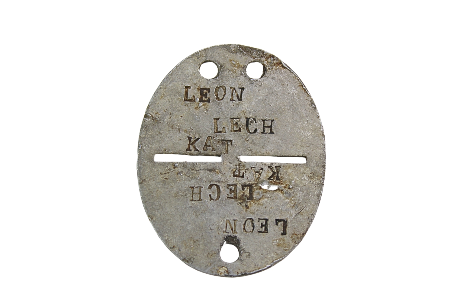 II RP Nieśmiertelnik ppor. Rez. Piech Leon Lech Łódź