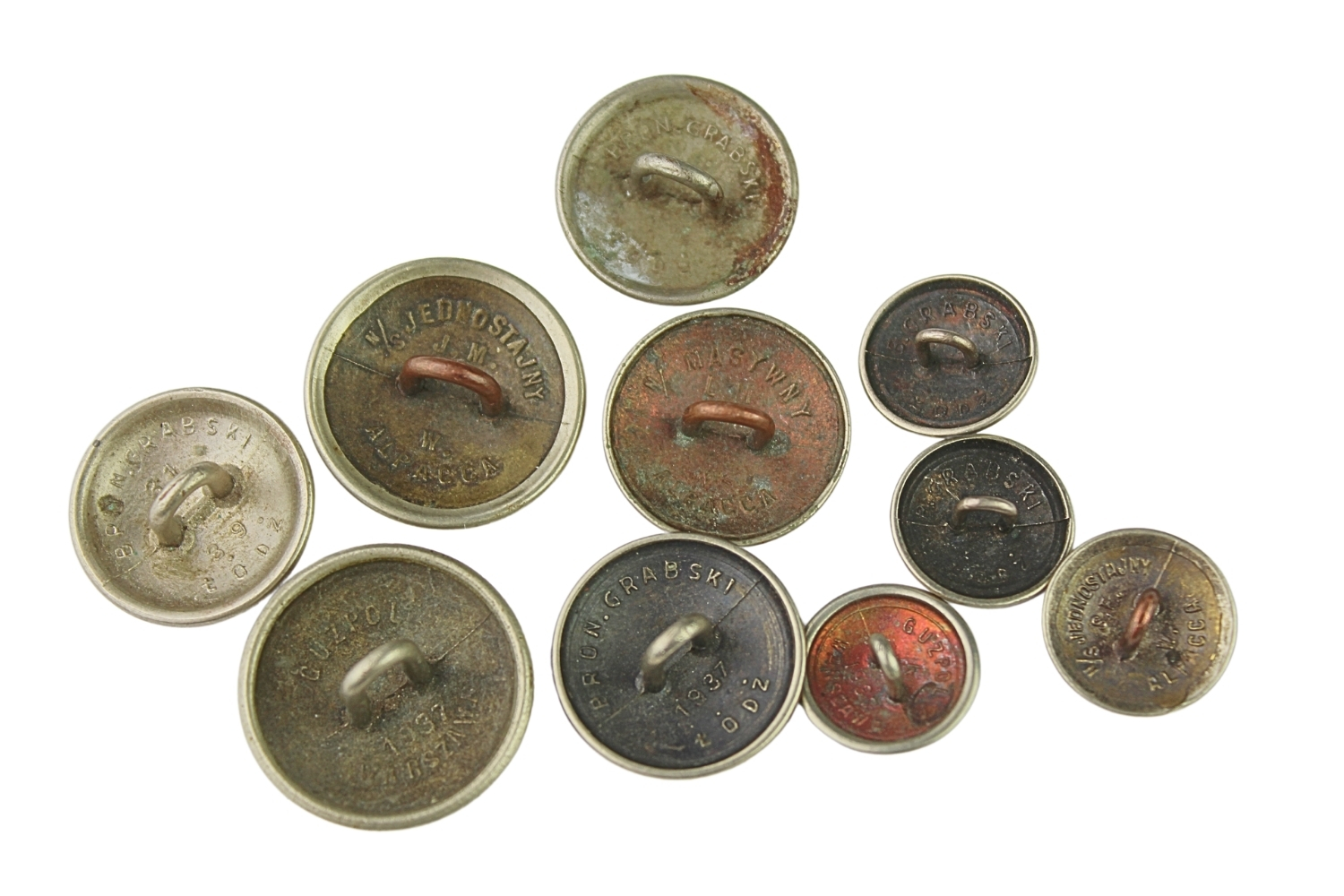 II RP Zestaw guzików mundurowych wz.28 alpacca