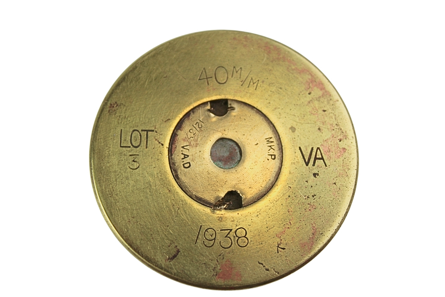 II RP Nabój armata Vickers 40mm wz.28 ORP Wicher skorupa dekoracyjna