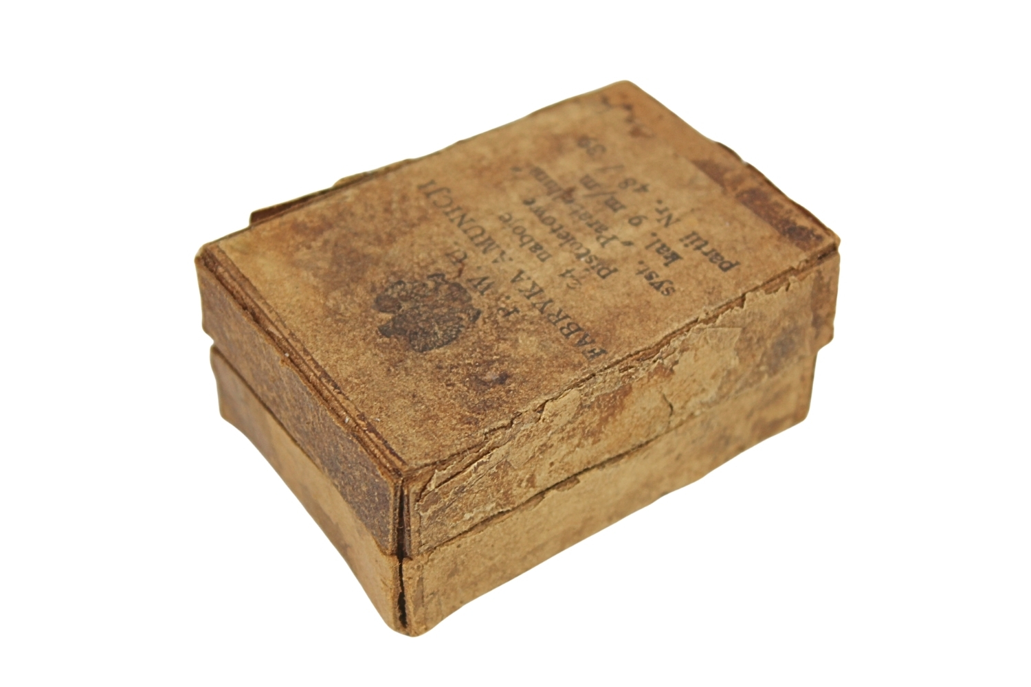 II RP Opakowanie na 24szt. amunicji ViS 9mm P.W.U. F.A. 1939 Rzadkość