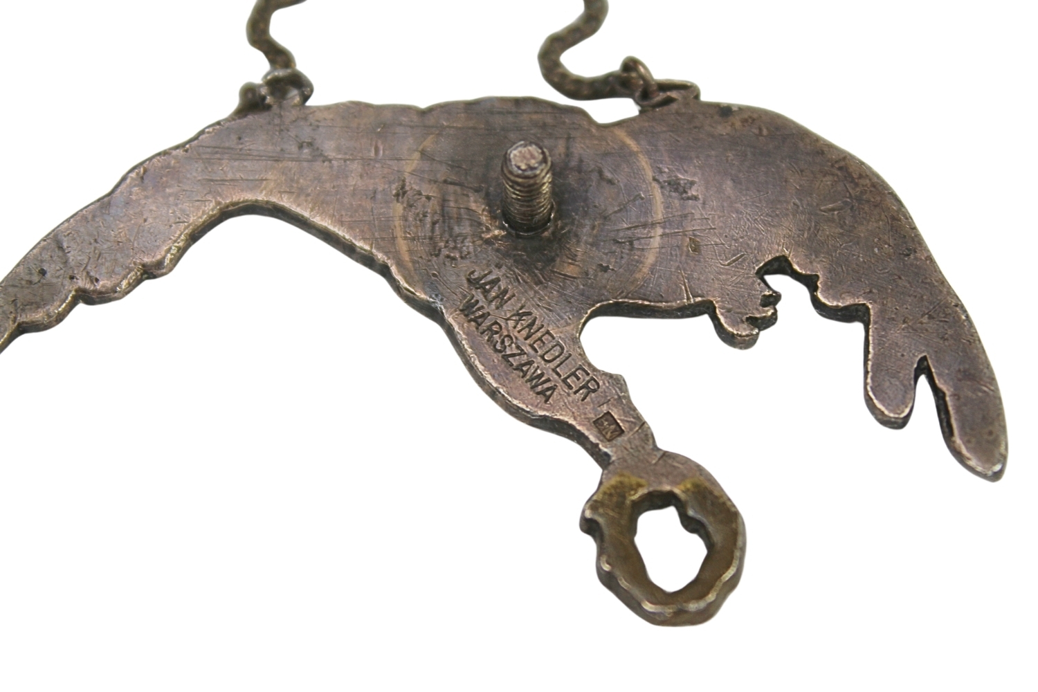 Odznaka gapa pilota Jan Knedler Warszawa Biały Metal