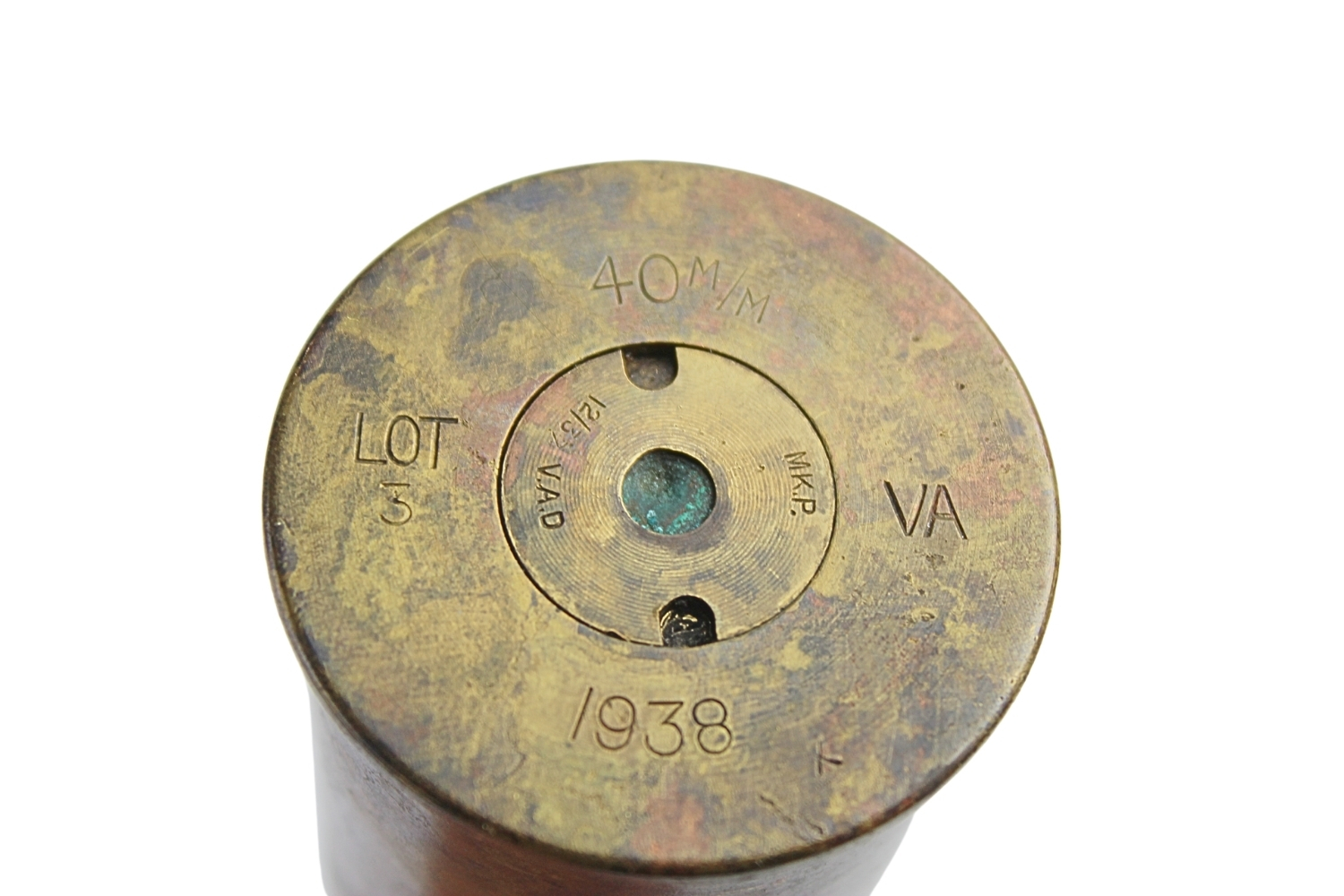 II RP Nabój armata Vickers 40mm wz.28 ORP Wicher skorupa dekoracyjna 