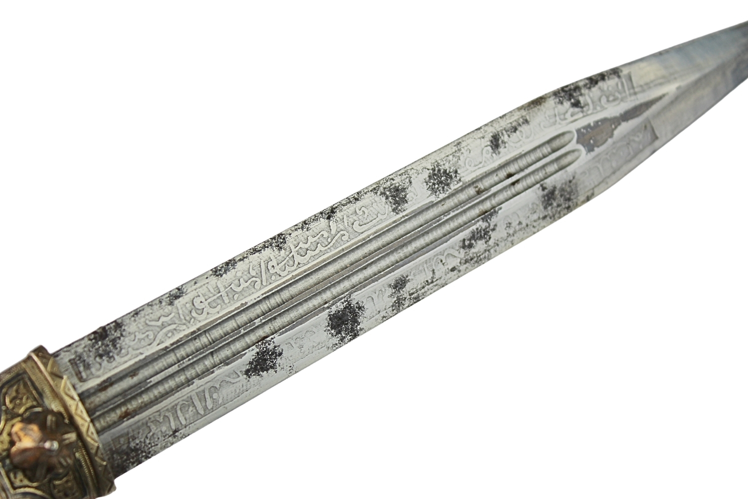 Kindżał Kaukaski Srebro Niello 1850-1870 Dagestan - Wykonanie Luksusowe