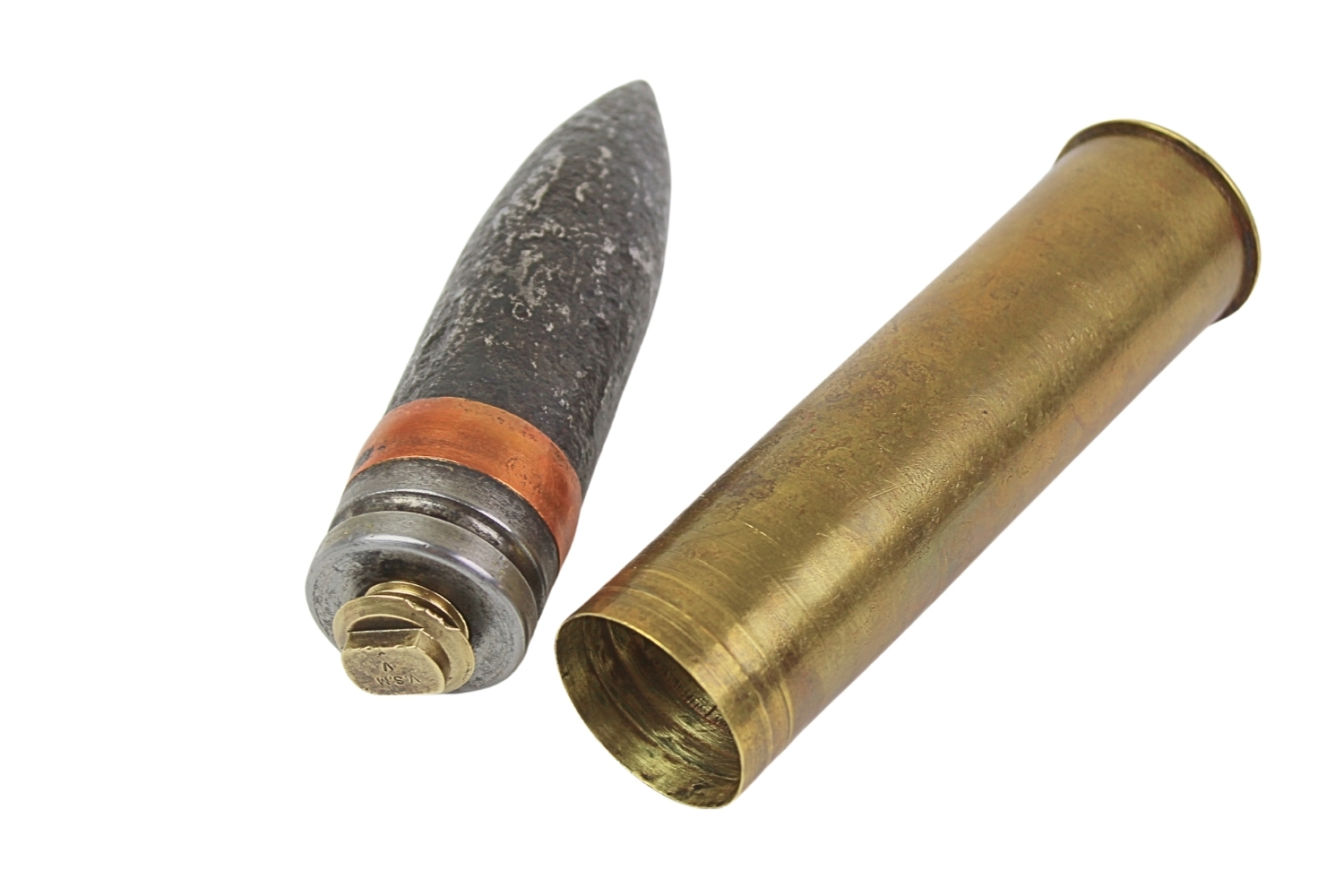 II RP 40mm armata vickers ORP Wicher Skorupa dekoracyjna 