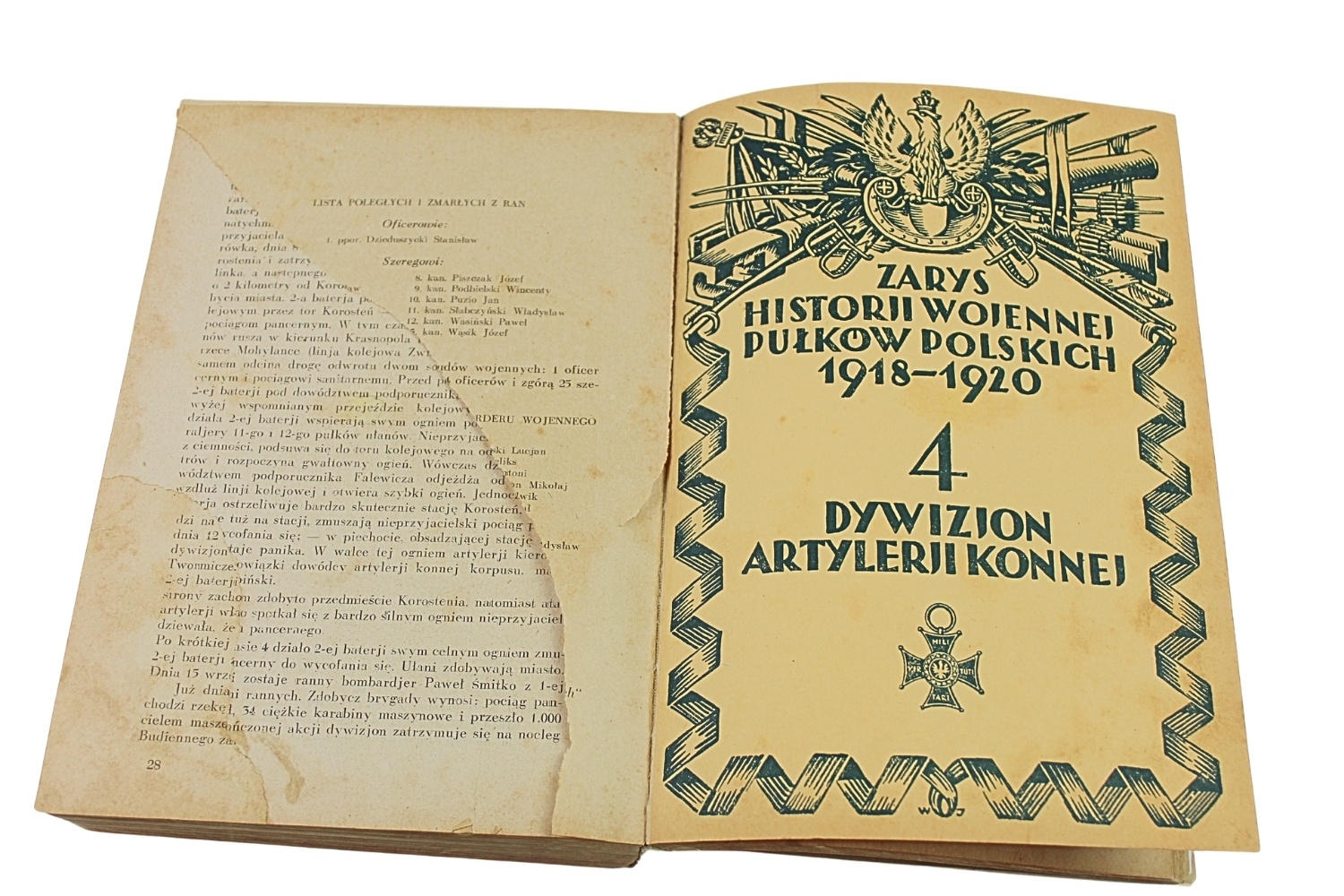 II RP ZARYS HISTORII WOJENNEJ PUŁKÓW POLSKICH ARTYLERJA TOM IV