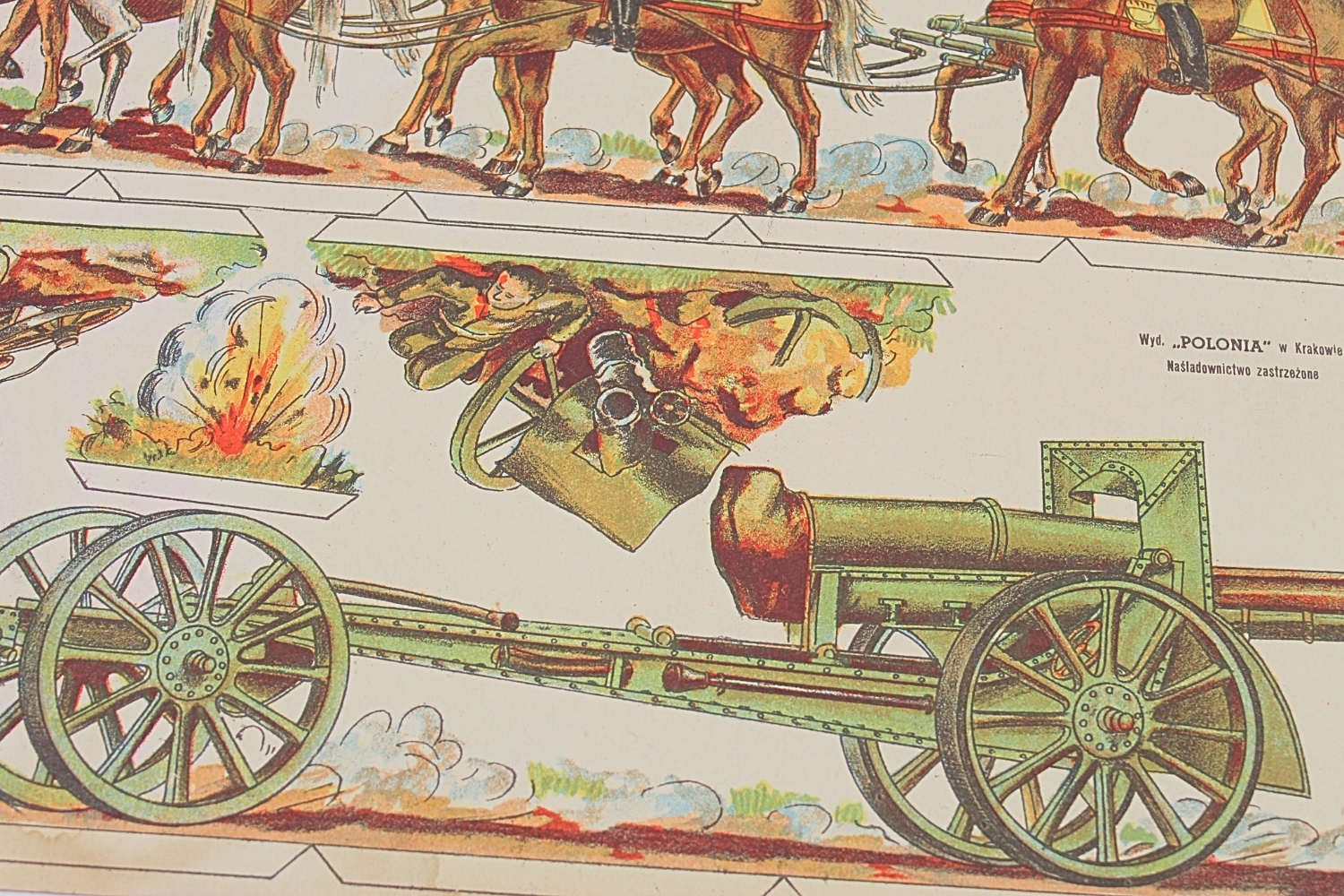 II RP KARTONOWE ŻOŁNIERZYKI WP - ciężka artyleria Wyd. „Polonia” w Krakowie Rzadkość 