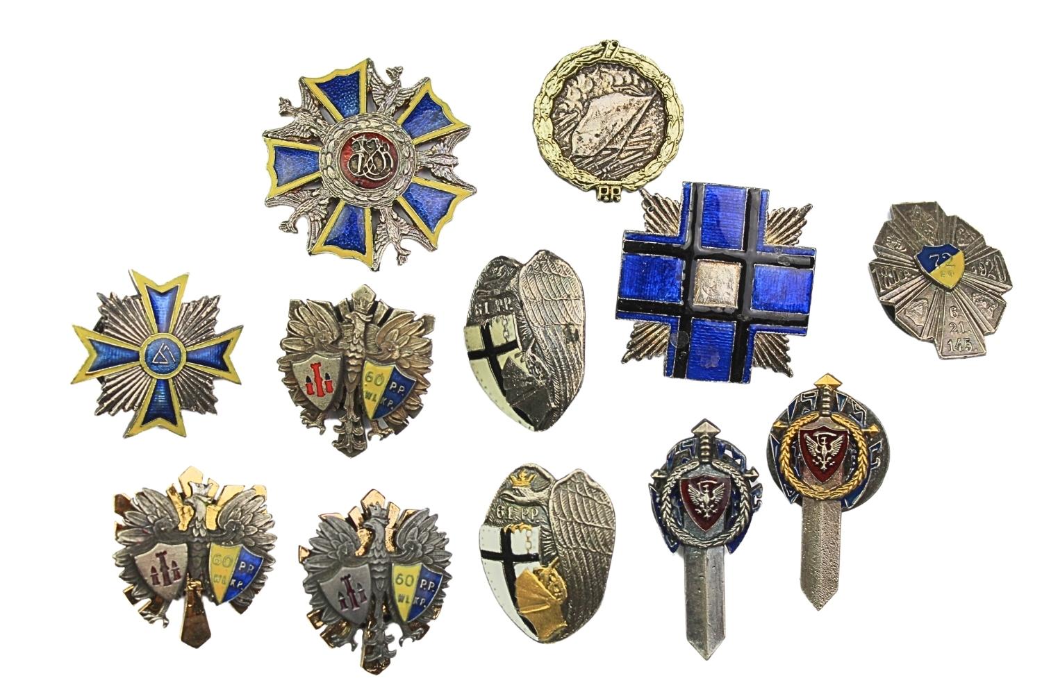 Zestaw kopii odznak II RP pułki piechoty