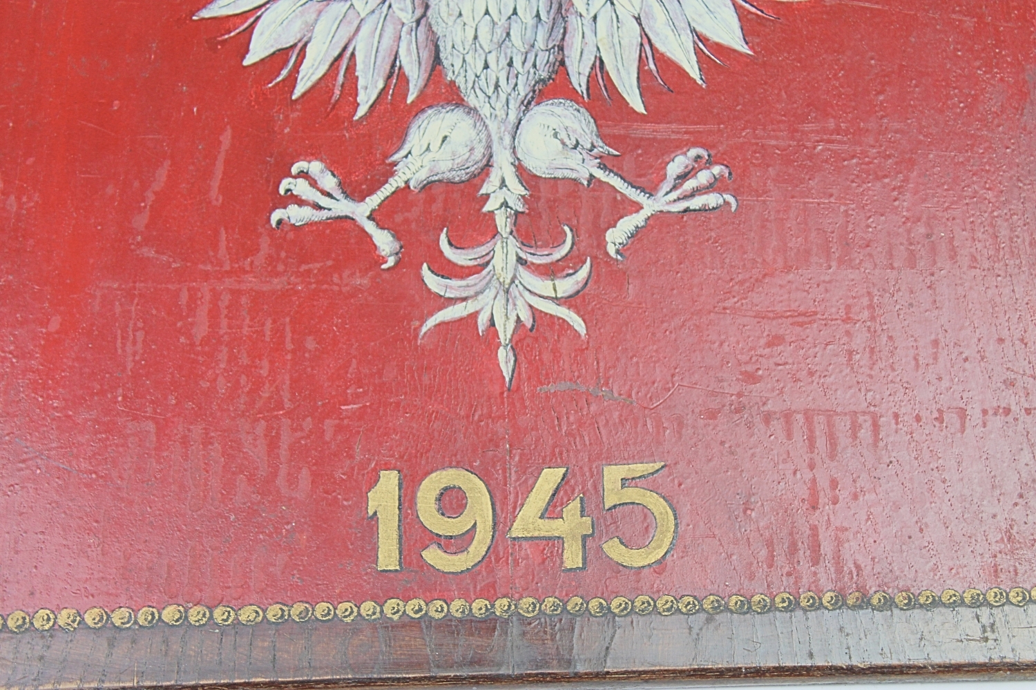 TABLICA W JEDNOŚCI SIŁA 1945 DUŻY ORZEŁ RĘCZNIE MALOWANA