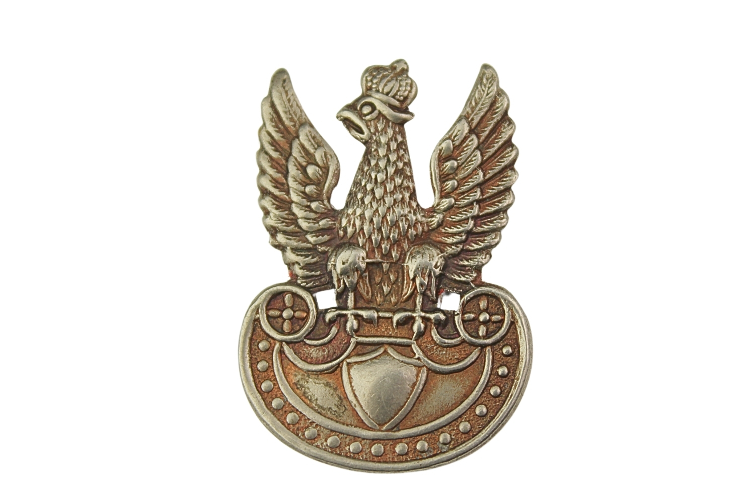 II RP Orzeł furażerkowy wz.23 biały metal