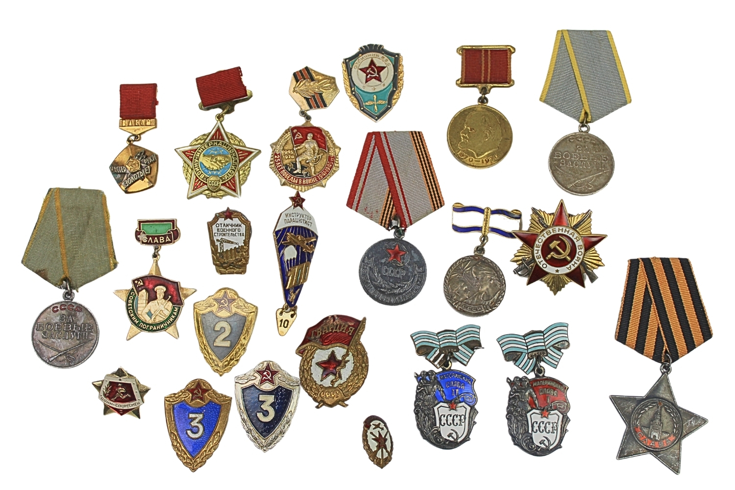 Duży zestaw odznaczeń ZSRR