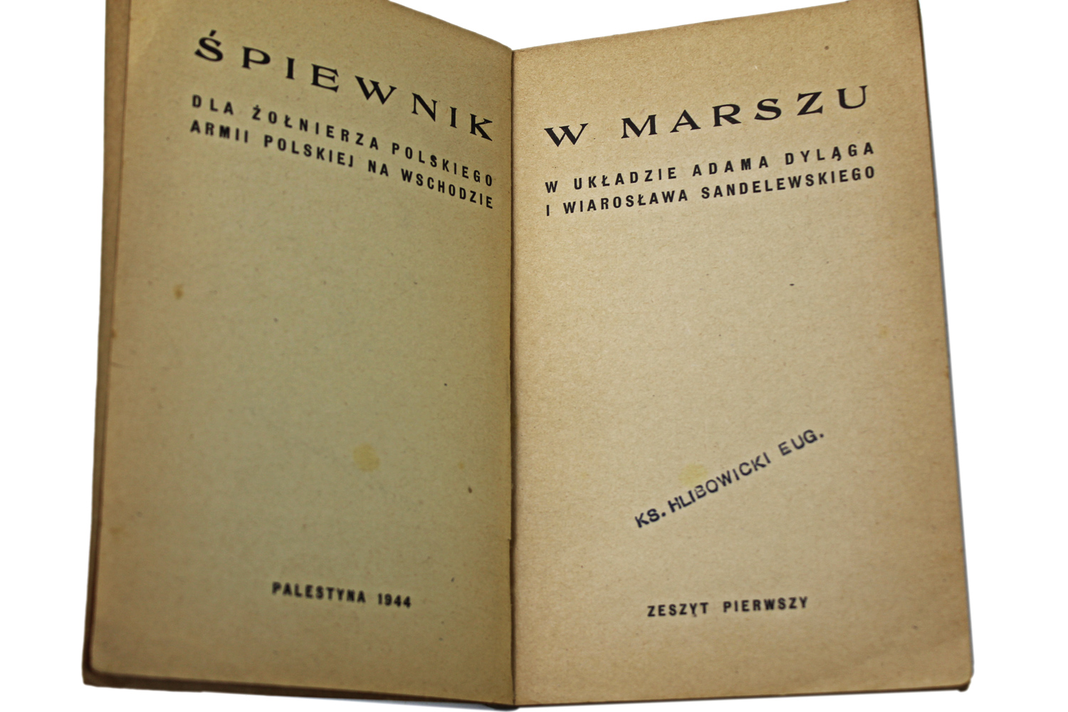 "W Marszu" Zbiór pieśni żołnierskich Palestyna 1944