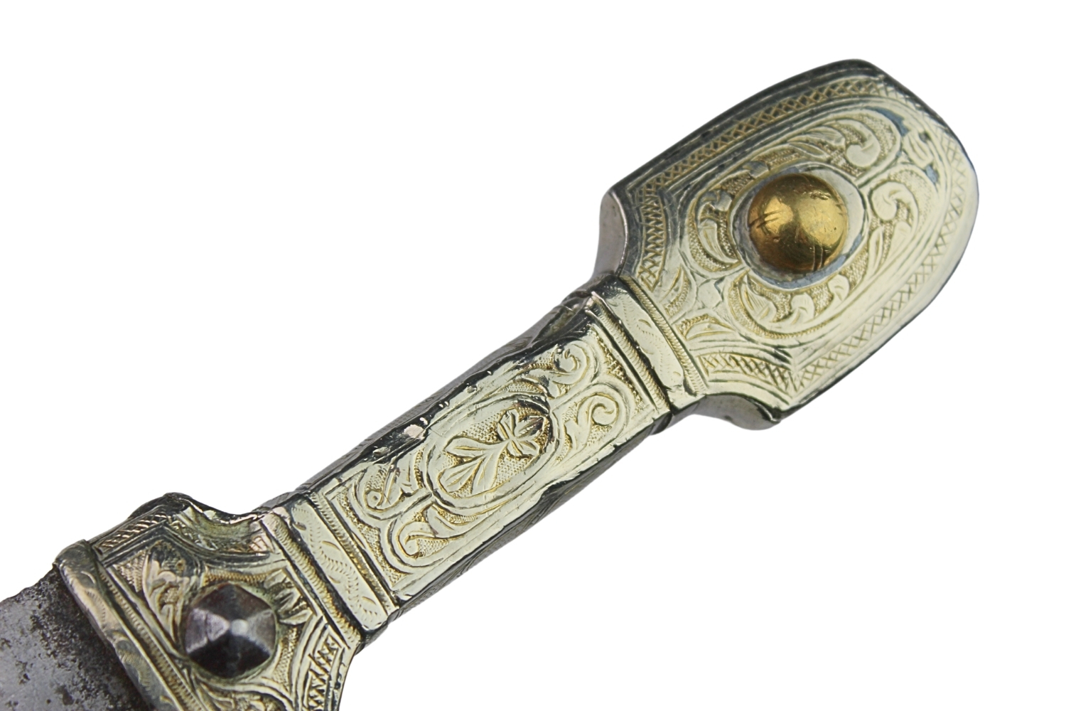 Kindżał Kaukaski Srebro XIX - XX Wiek Luksusowy - Carska Rosja