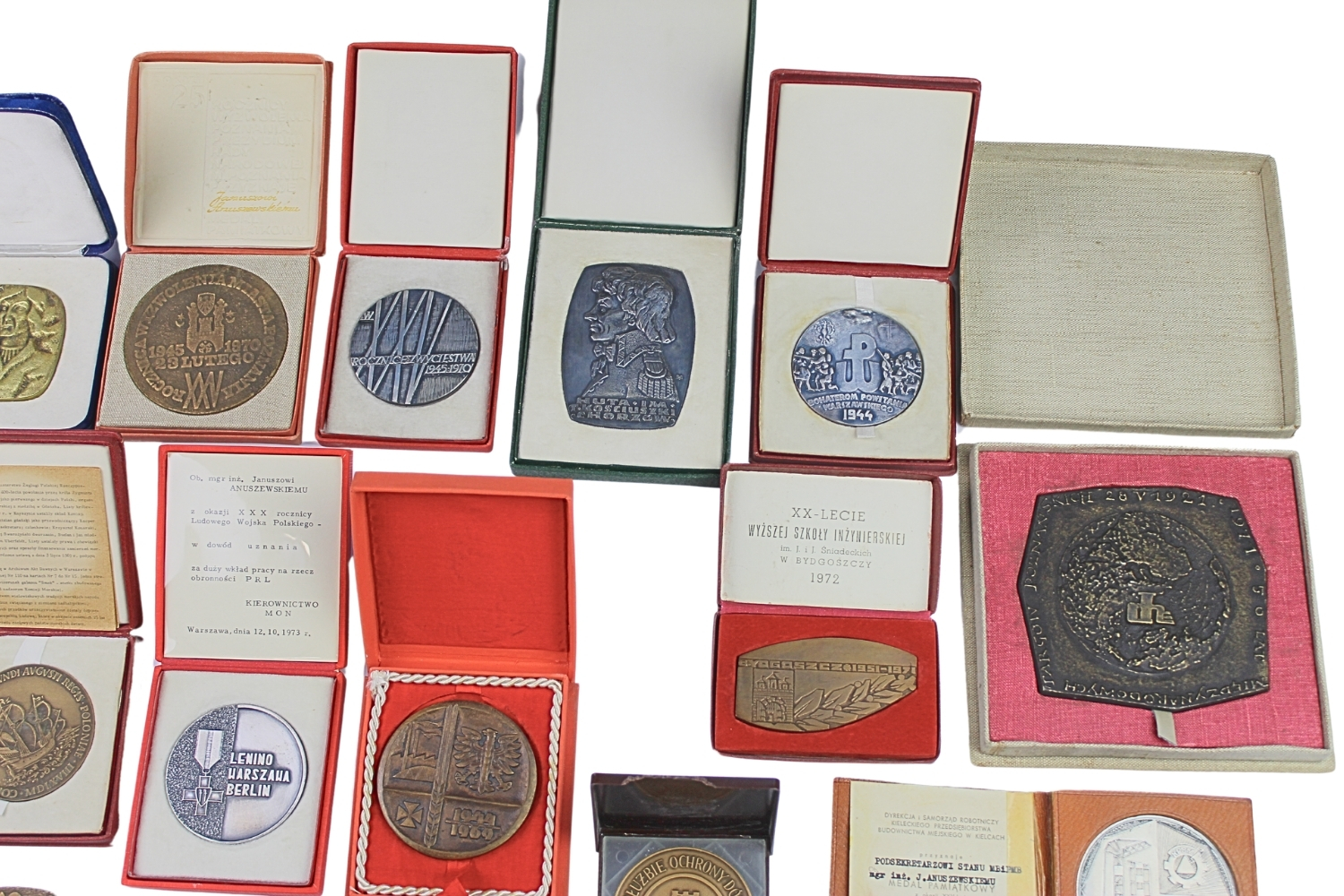 PRL Duży zestaw medali po mgr inż. Januszu Anuszewskim