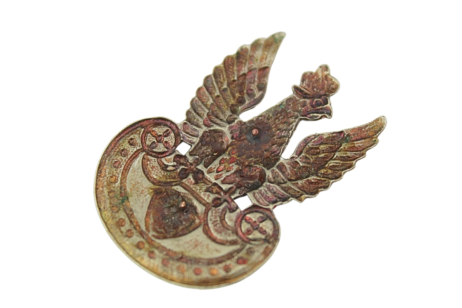 II RP Orzeł furażerkowy wz.23 biały metal