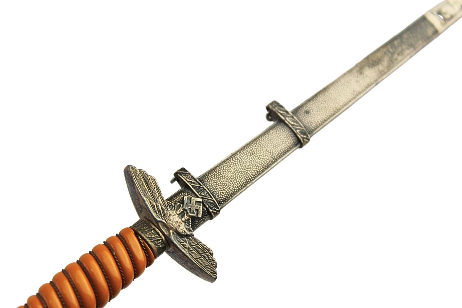 Kordzik Luftwaffe E.&F. Horster Solingen miniaturowy 