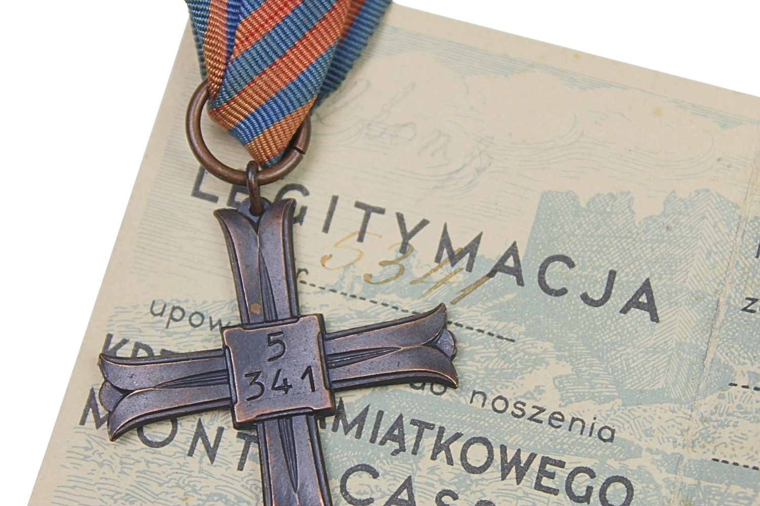 PSZnZ KRZYŻ MONTE CASSINO 1944 WRAZ Z LEGITYMACJĄ Mieczysław Hanus