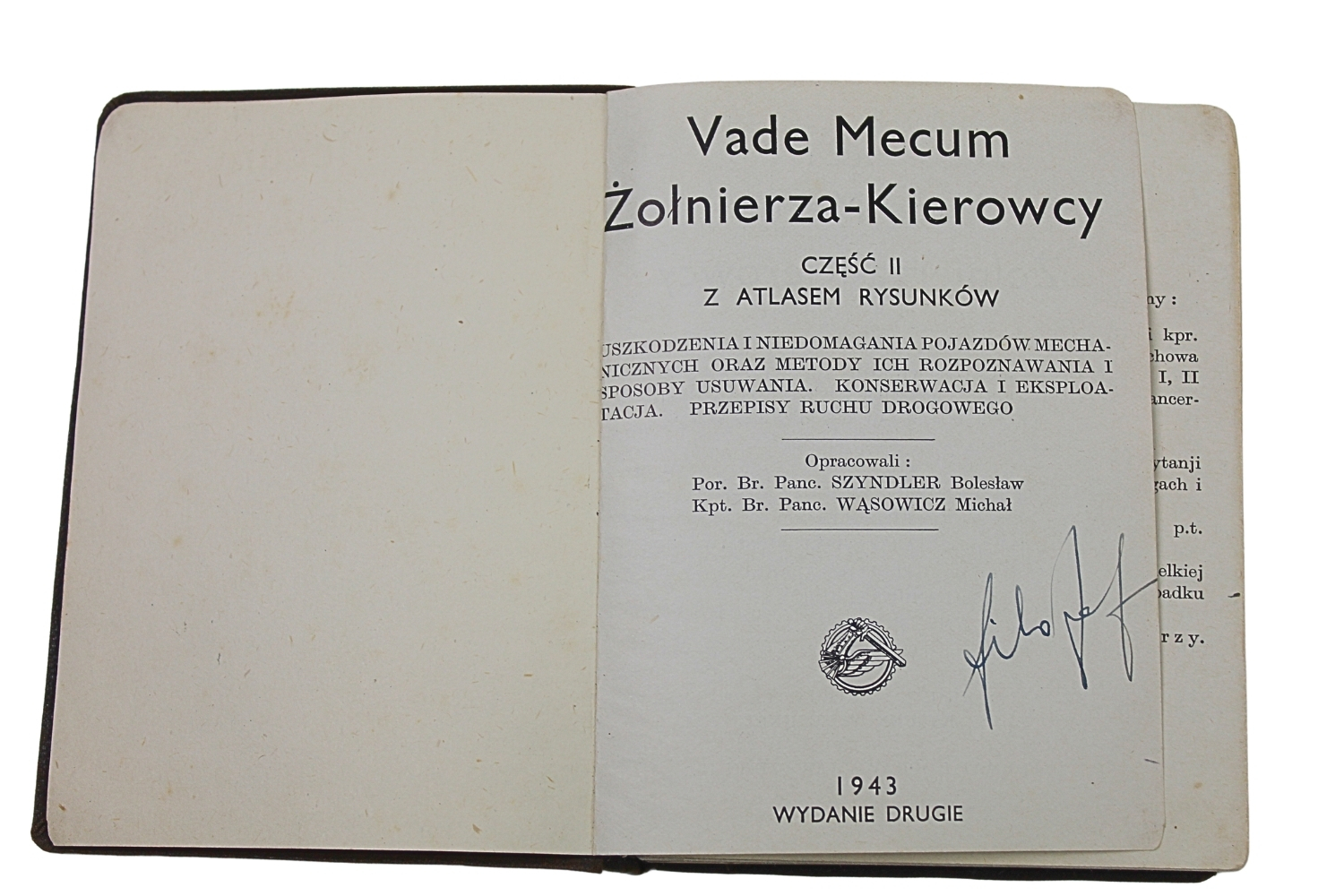 Vade Mecum Zołnierza-Kierowcy Część II z atlasem rysunków 1943
