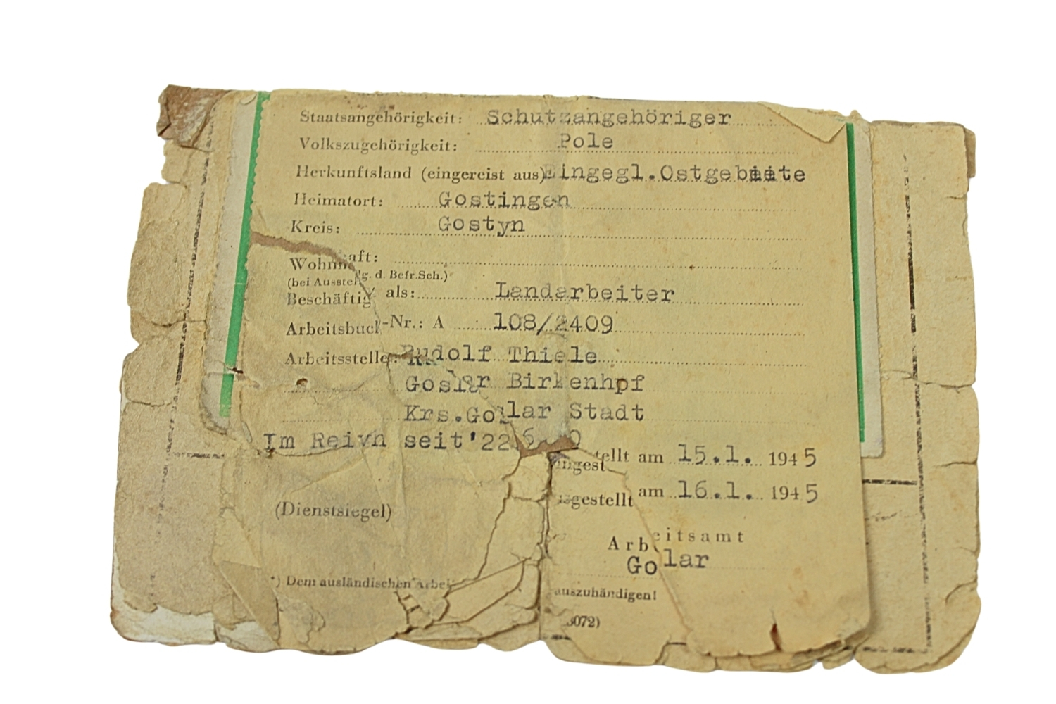 Zestaw dokumentów Antoni Wolny 