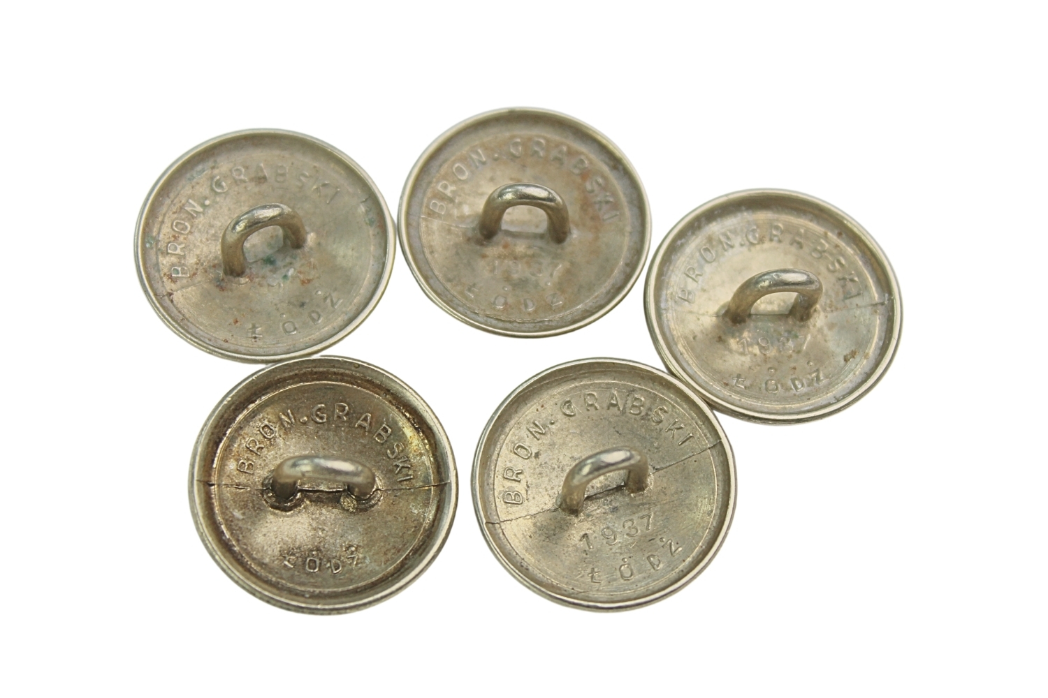 II RP Zestaw guzików wz.28 Grabski Łódź 