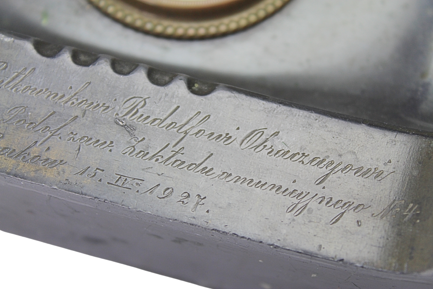 II RP Zegar pamiątkowy dla płk. uzbrojenia Wojska Polskiego Rudolfa Obraczaya