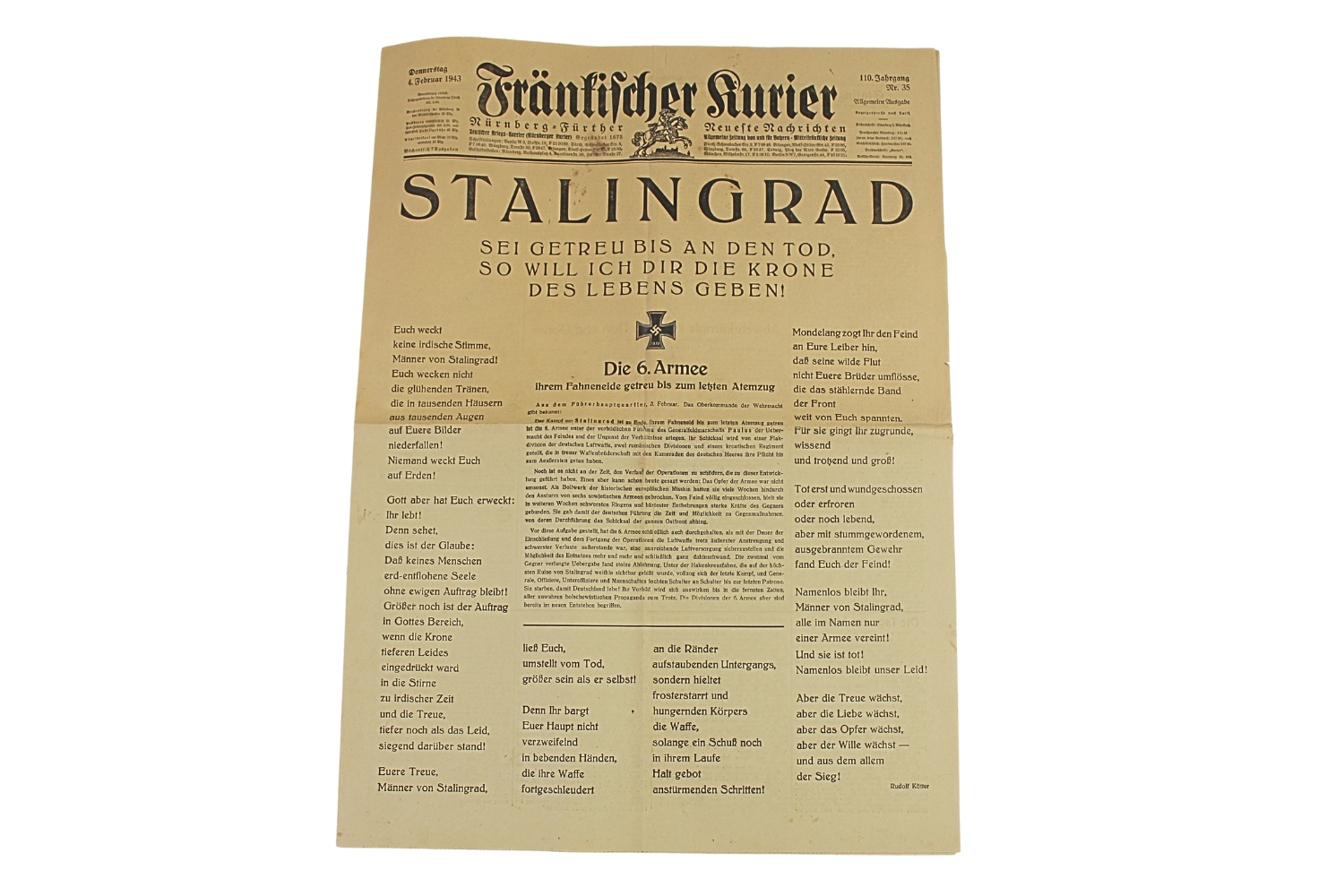 GAZETA FRANKFURT KURIER STALINGRAD