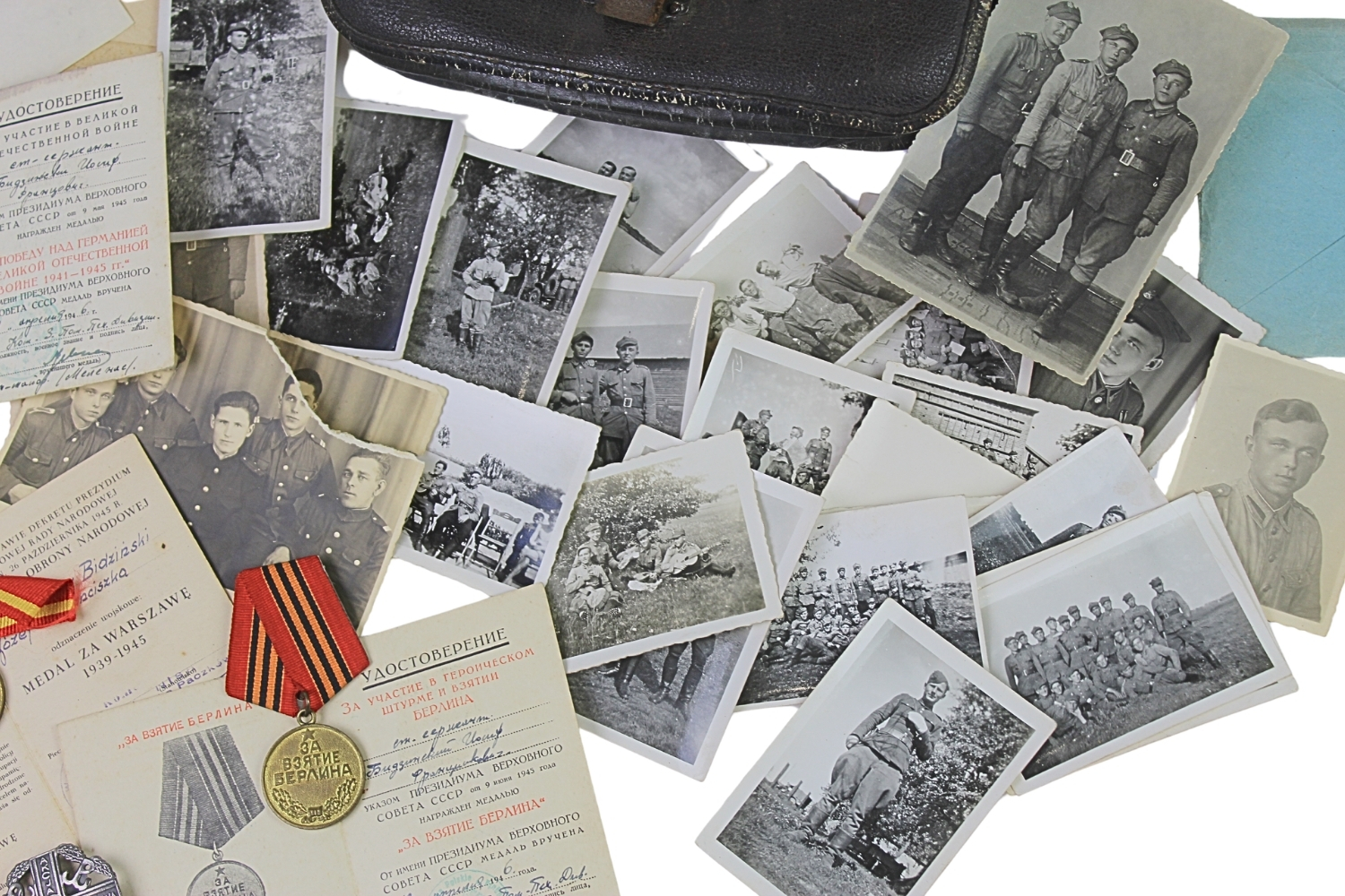 AWP LWP  Zestaw odznaczeń dokumentów, zdjęć po ogniomistrzu Józefie Bidzińskim