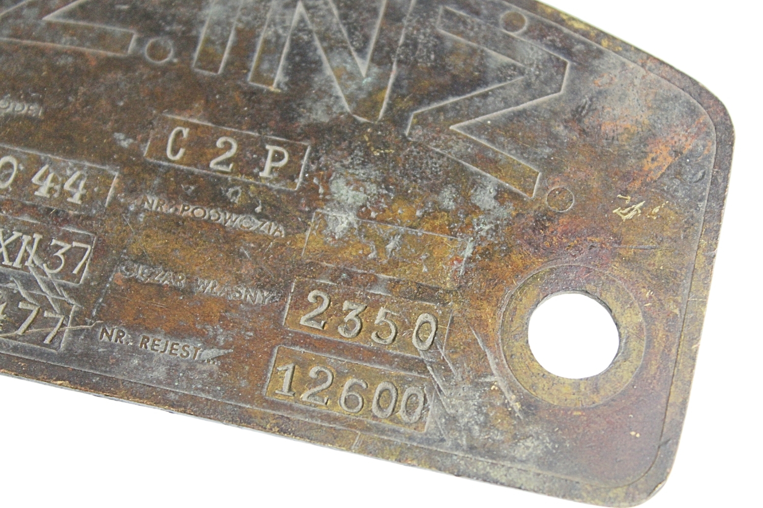 II RP Tabliczka znamionowa P.Z. INŻ C2P  7TP unikat 
