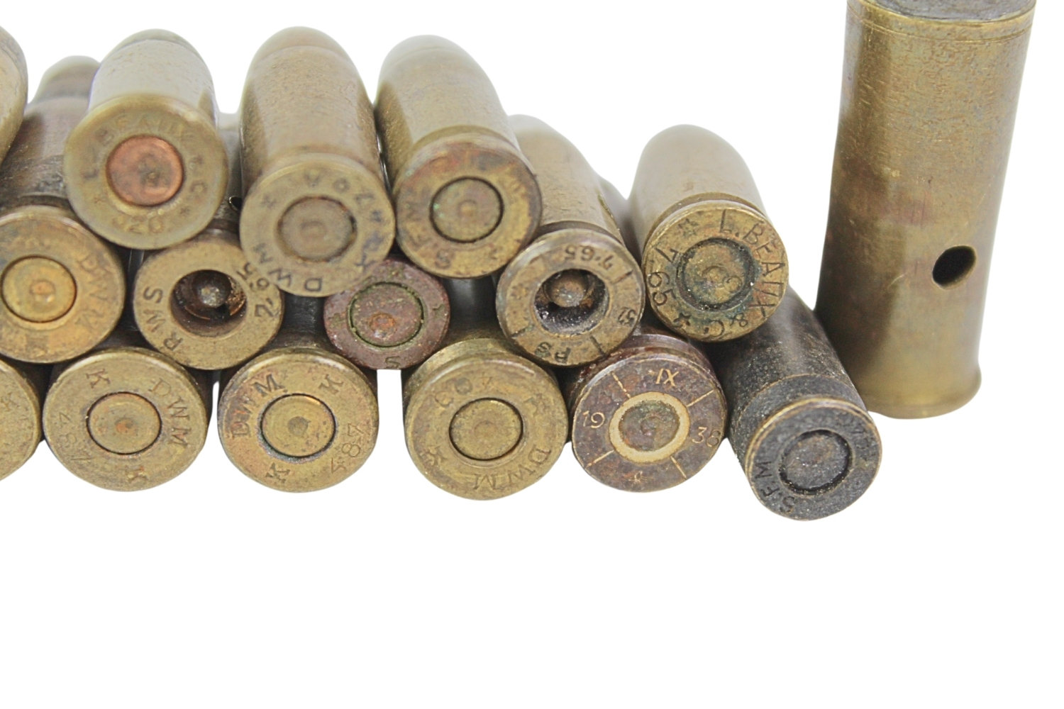 Zestaw amunicji pistoletowej skorupy dekoracyjne