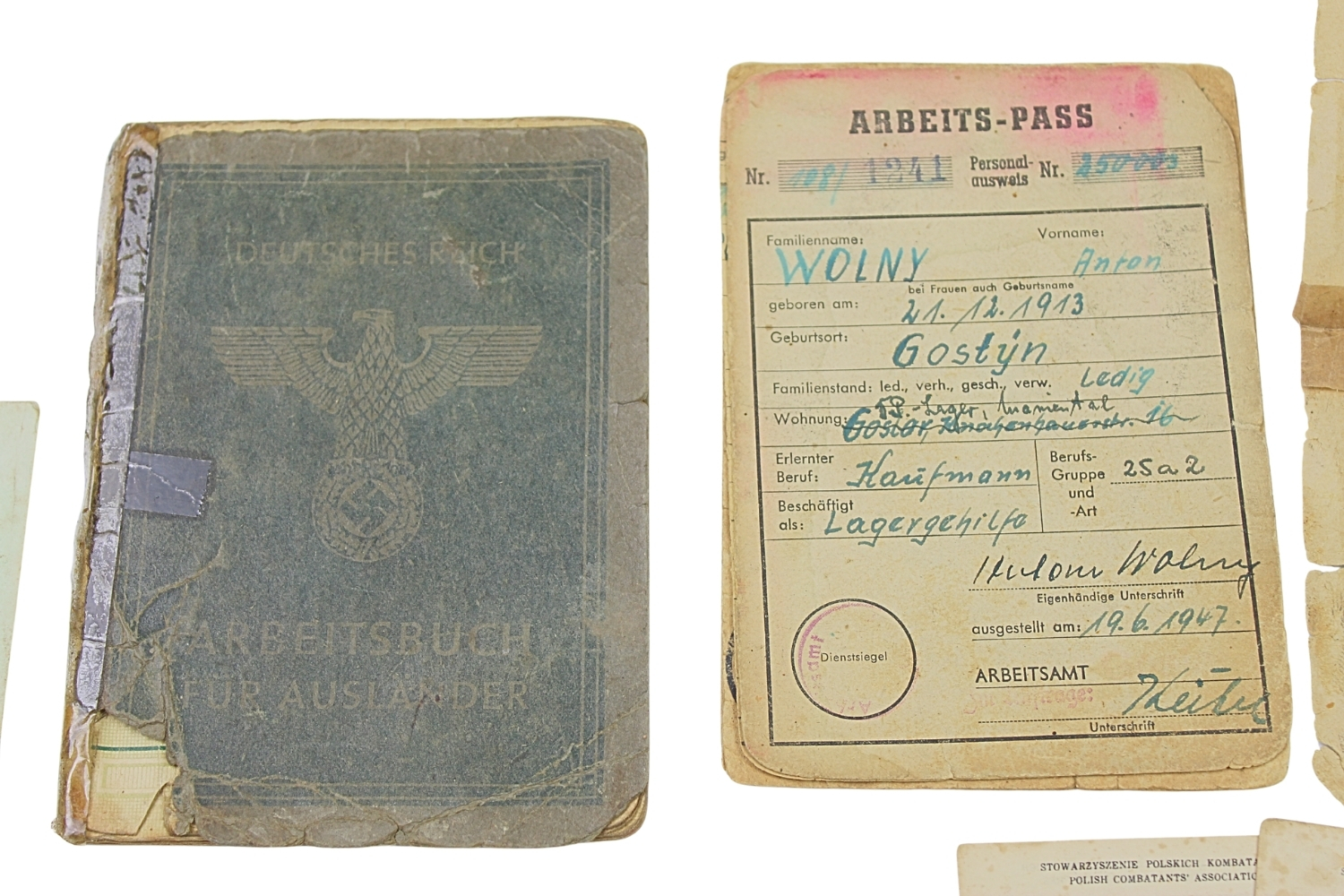 ZESTAW DOKUMNETÓW OKUPACYJNYCH ORAZ KOMBATANCKICH SPK