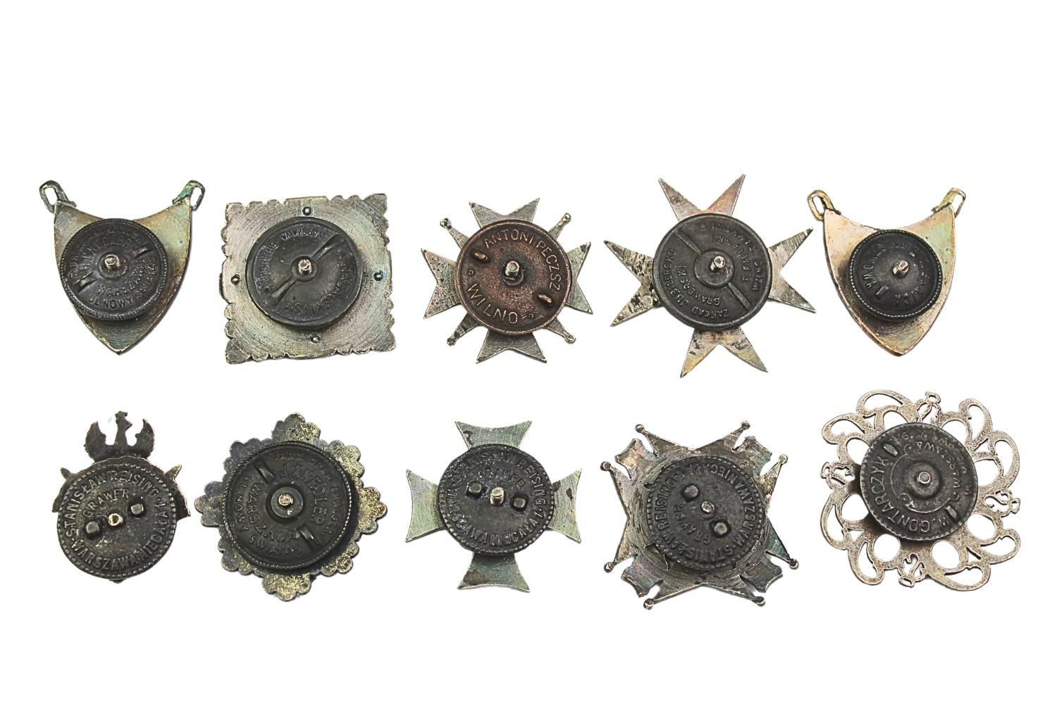 Zestaw kopii odznak II RP pułki piechoty