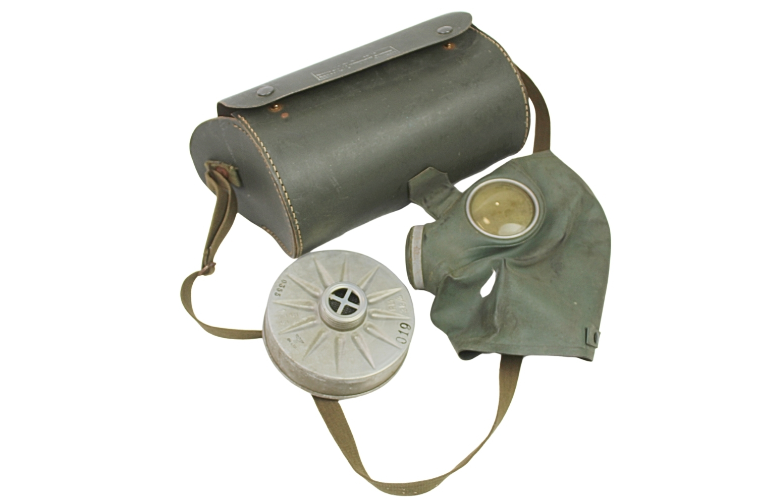 Niemiecka Volksgasmaske z pokrowcem z Fabryki Boscha