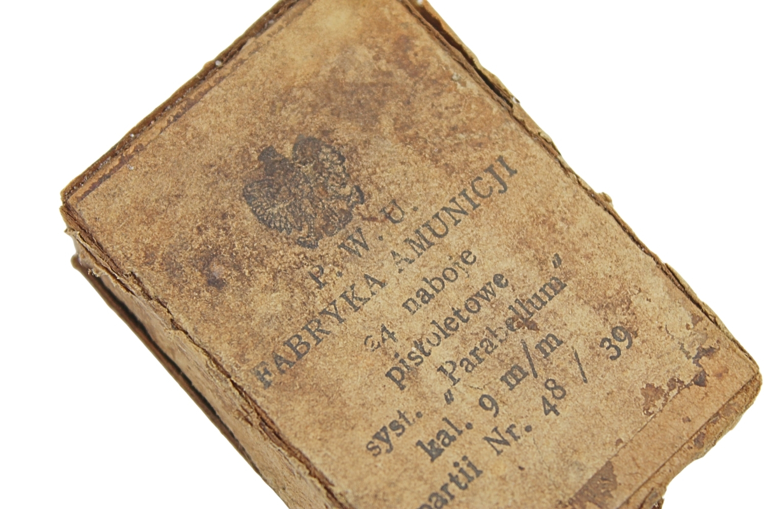 II RP Opakowanie na 24szt. amunicji ViS 9mm P.W.U. F.A. 1939 Rzadkość