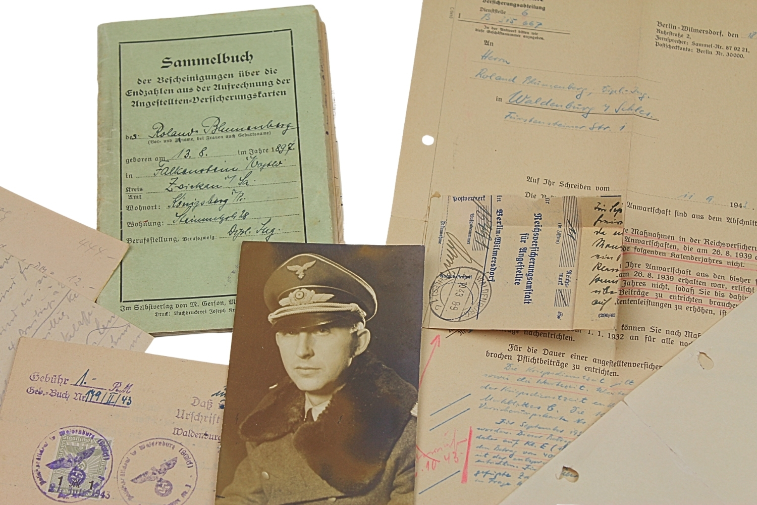 ZESTAW DOKUMENTÓW LUFTWAFFE RONALD HUNNENBERG 