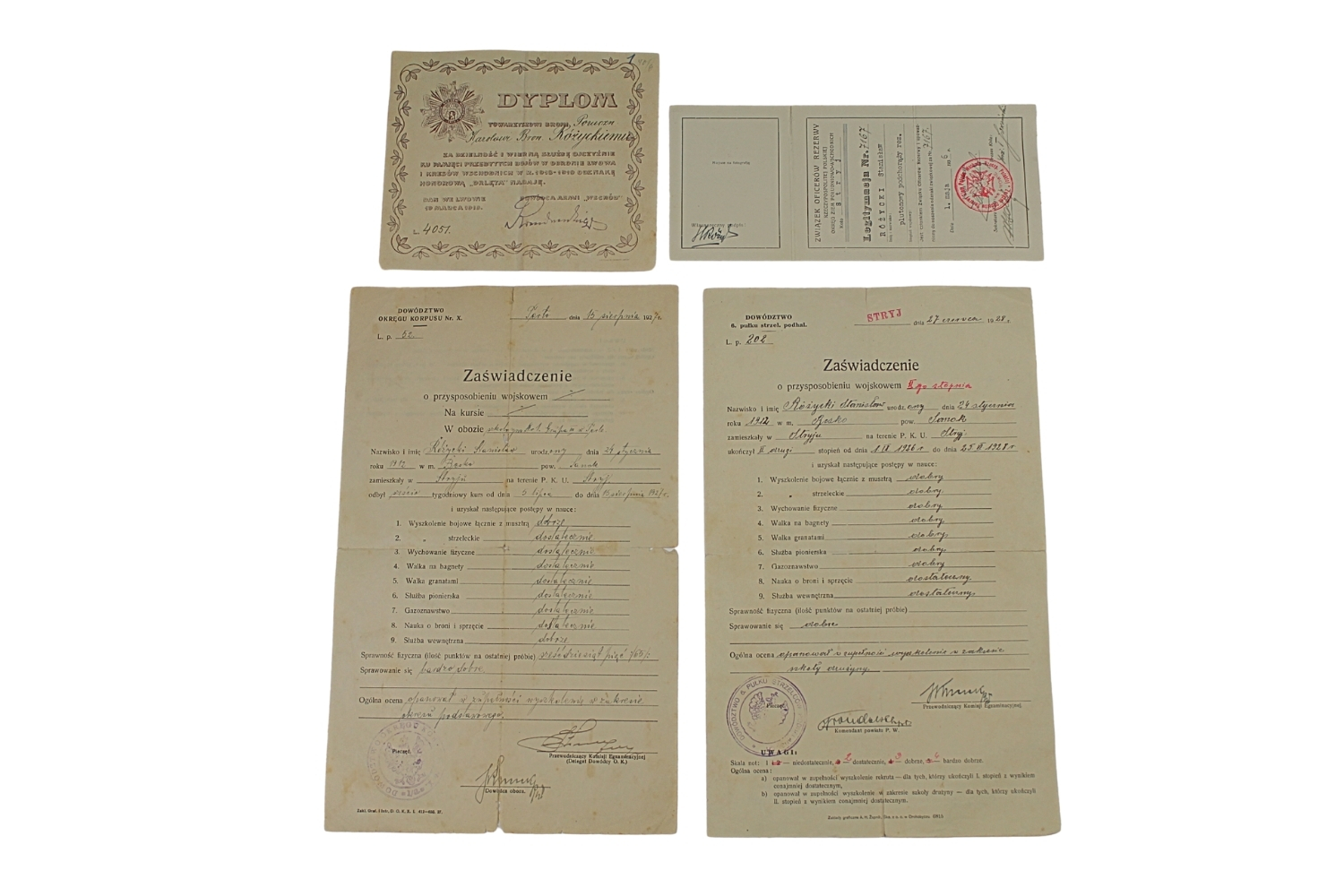 II RP ZESTAW DOKUMENTÓW WOSKOWYCH 6 Pułk Strzelców Podhalańskich