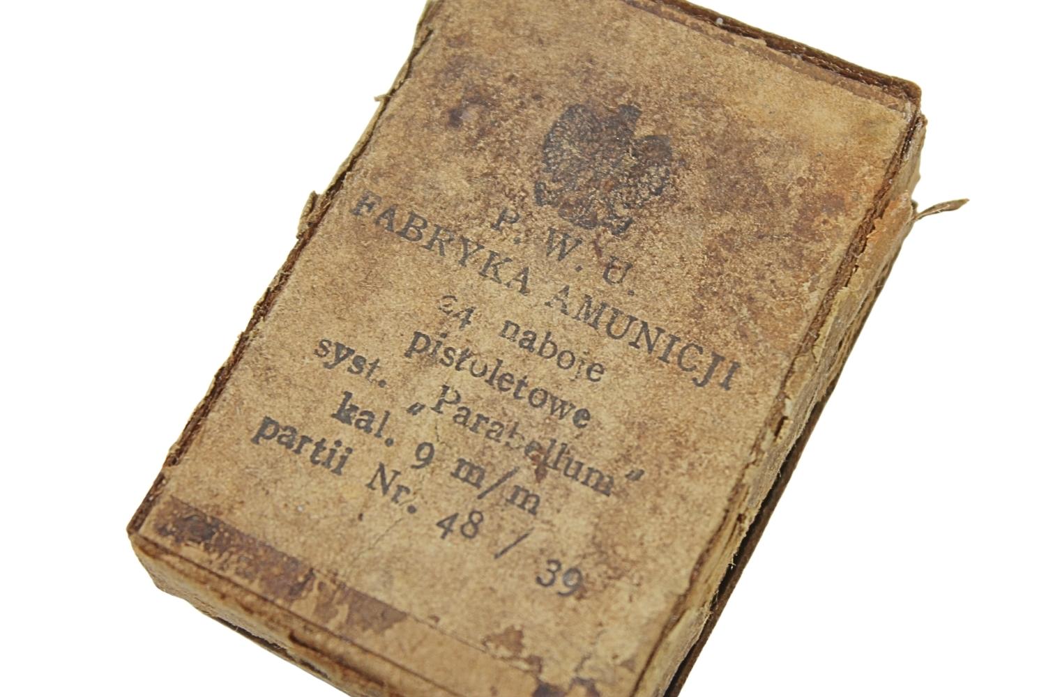 II RP Opakowanie na 24szt. amunicji ViS 9mm P.W.U. F.A. 1939 Rzadkość