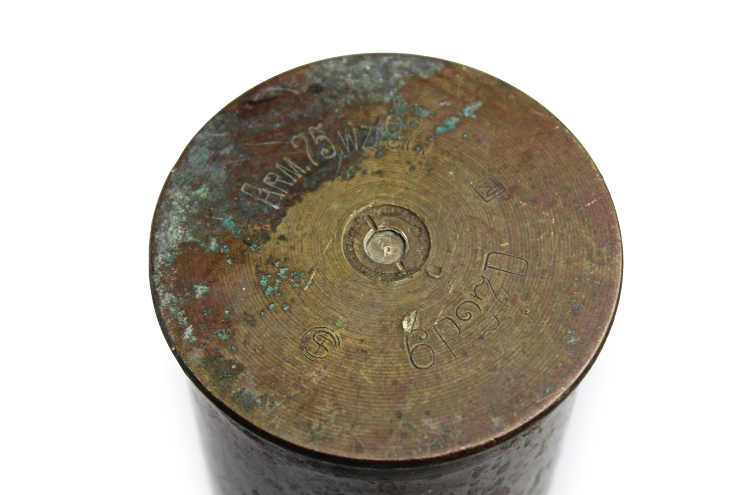 II RP Łuska Schneider 75mm wz.97 Starachowice skorupa dekoracyjna