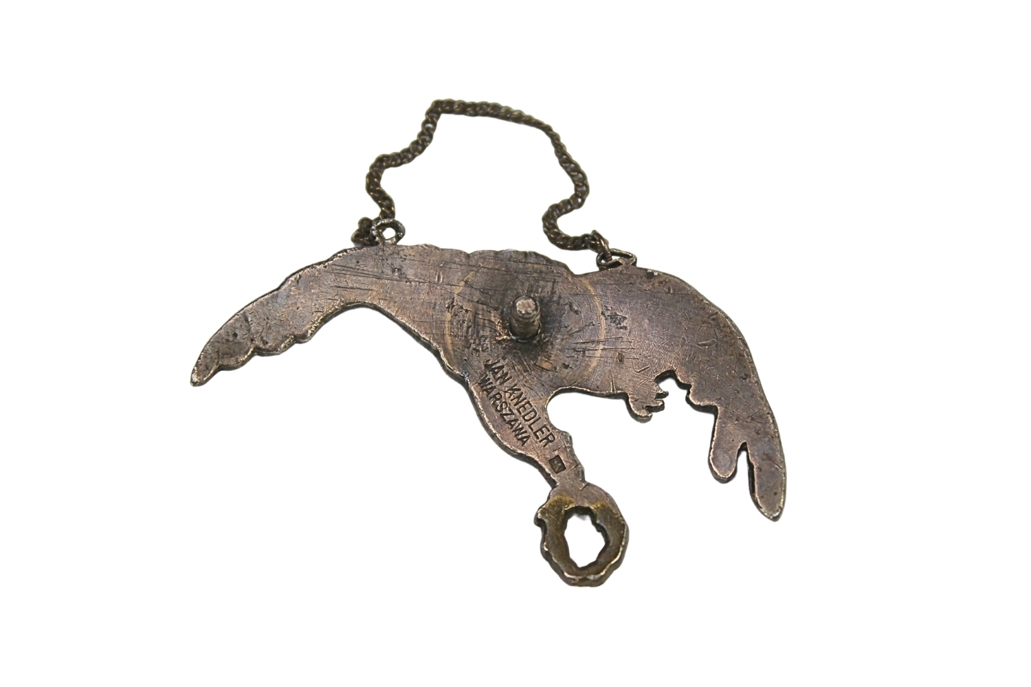 Odznaka gapa pilota Jan Knedler Warszawa Biały Metal