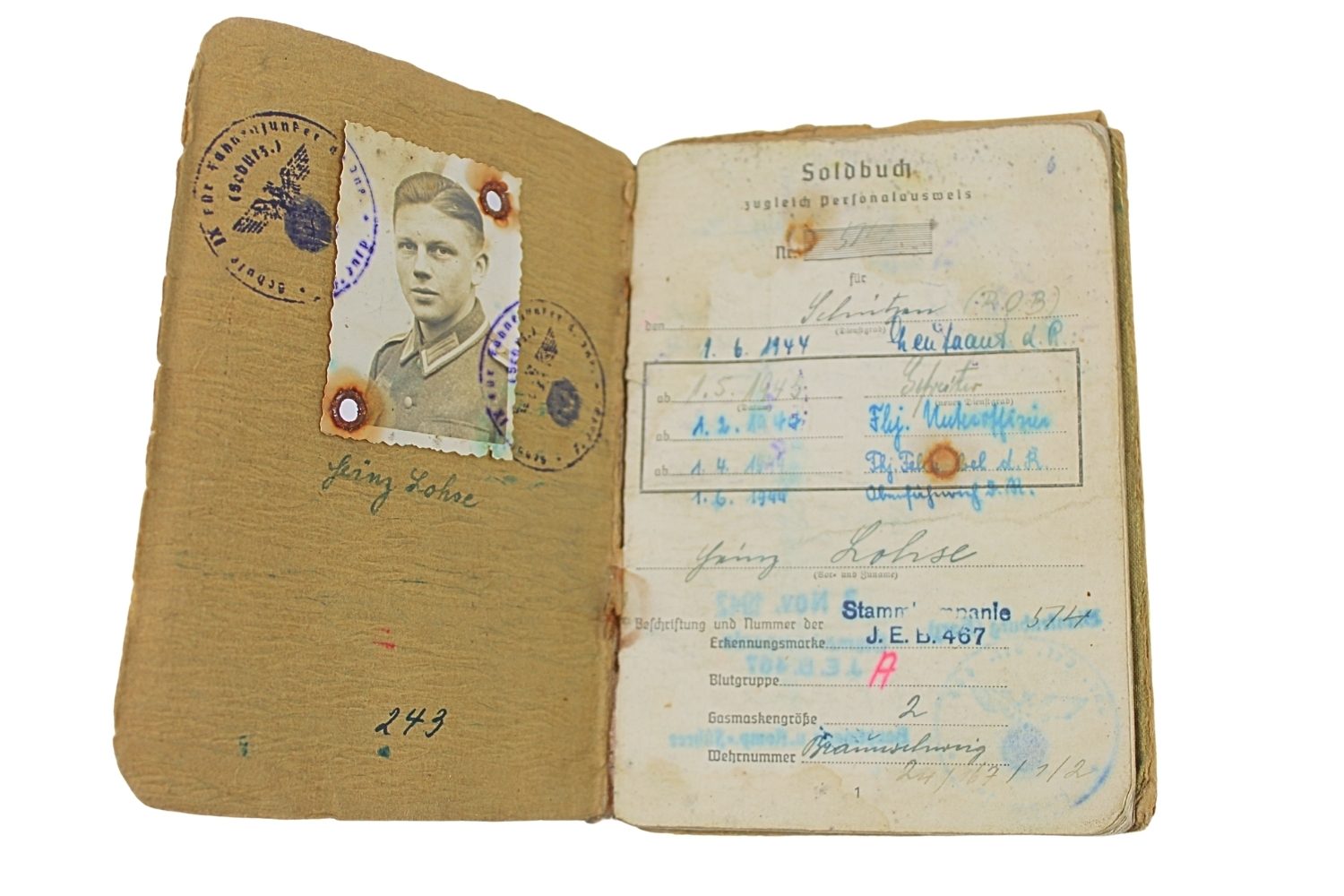 ZESTAW DOKUMENTÓW SOLDBUCH 5. FELDERSATZ BATAIllON 171 