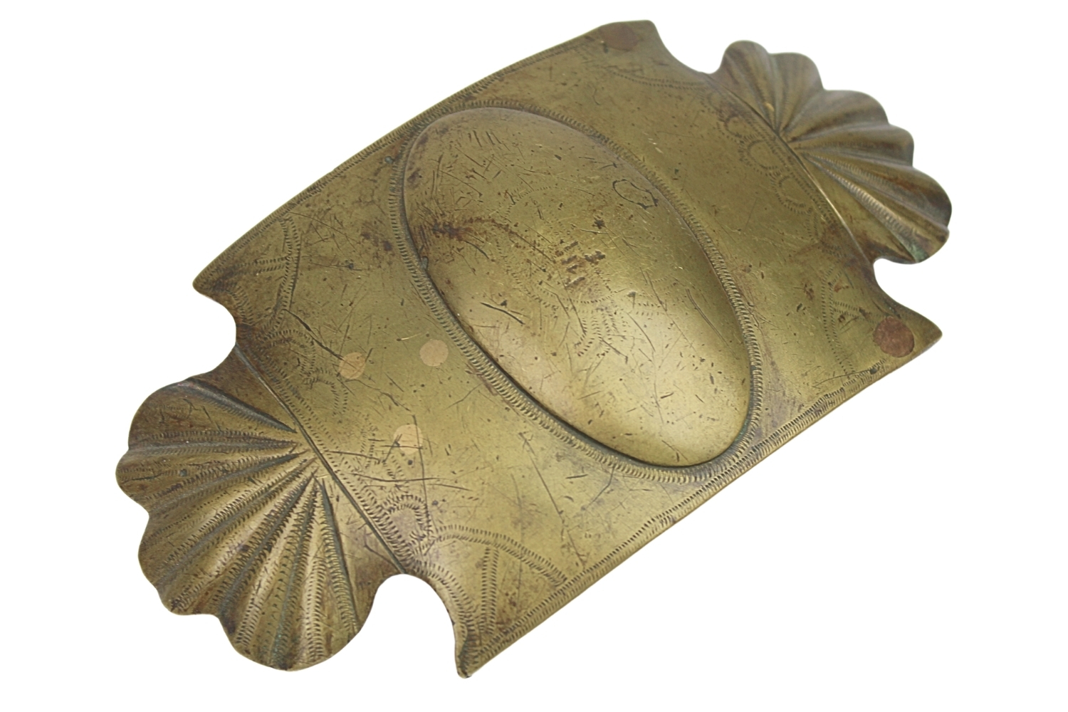 Ogromna mosiężna klamra do pasa XIX wiek