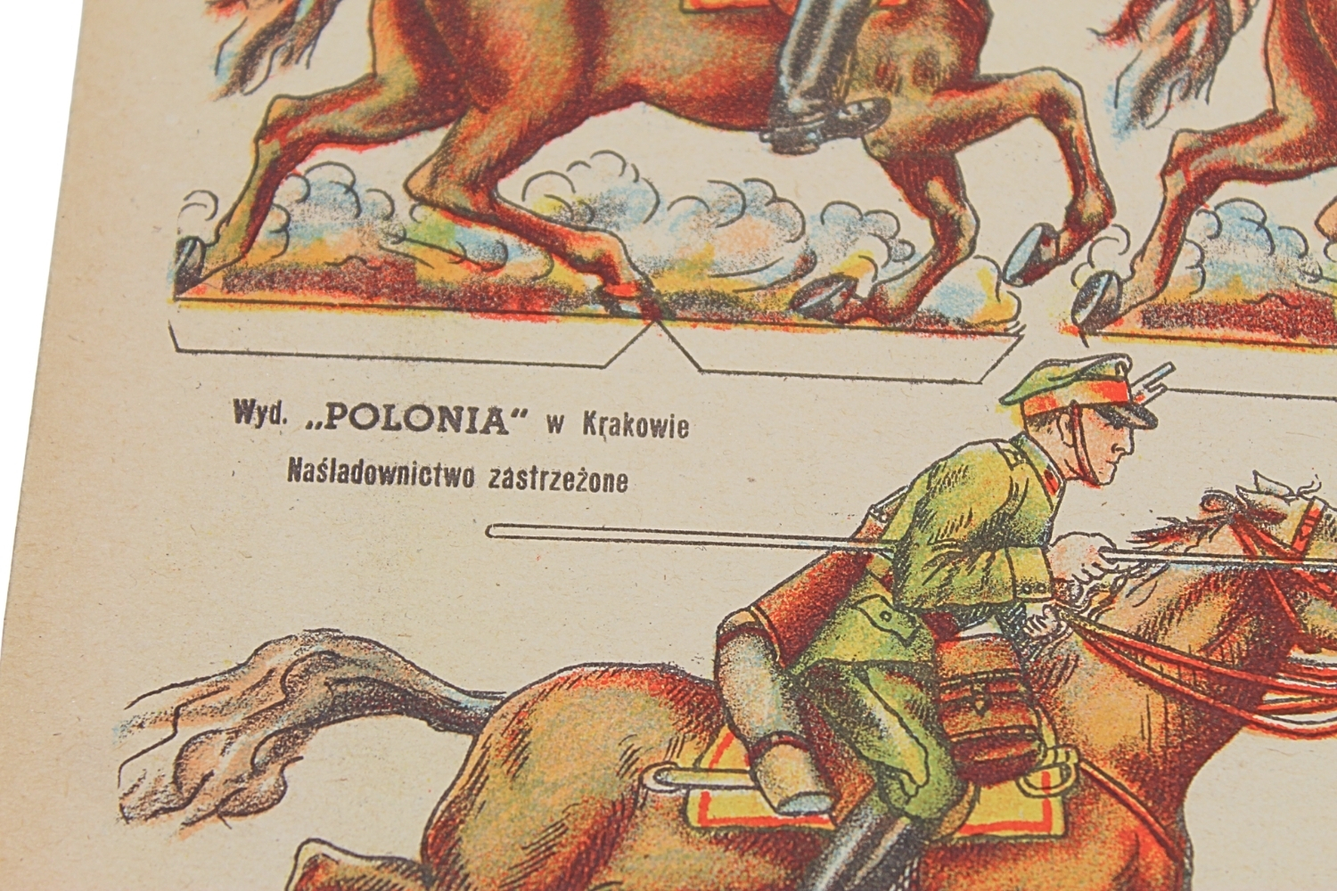 II RP KARTONOWE ŻOŁNIERZYKI WP - Kawaleria Wyd. „Polonia” w Krakowie Rzadkość 