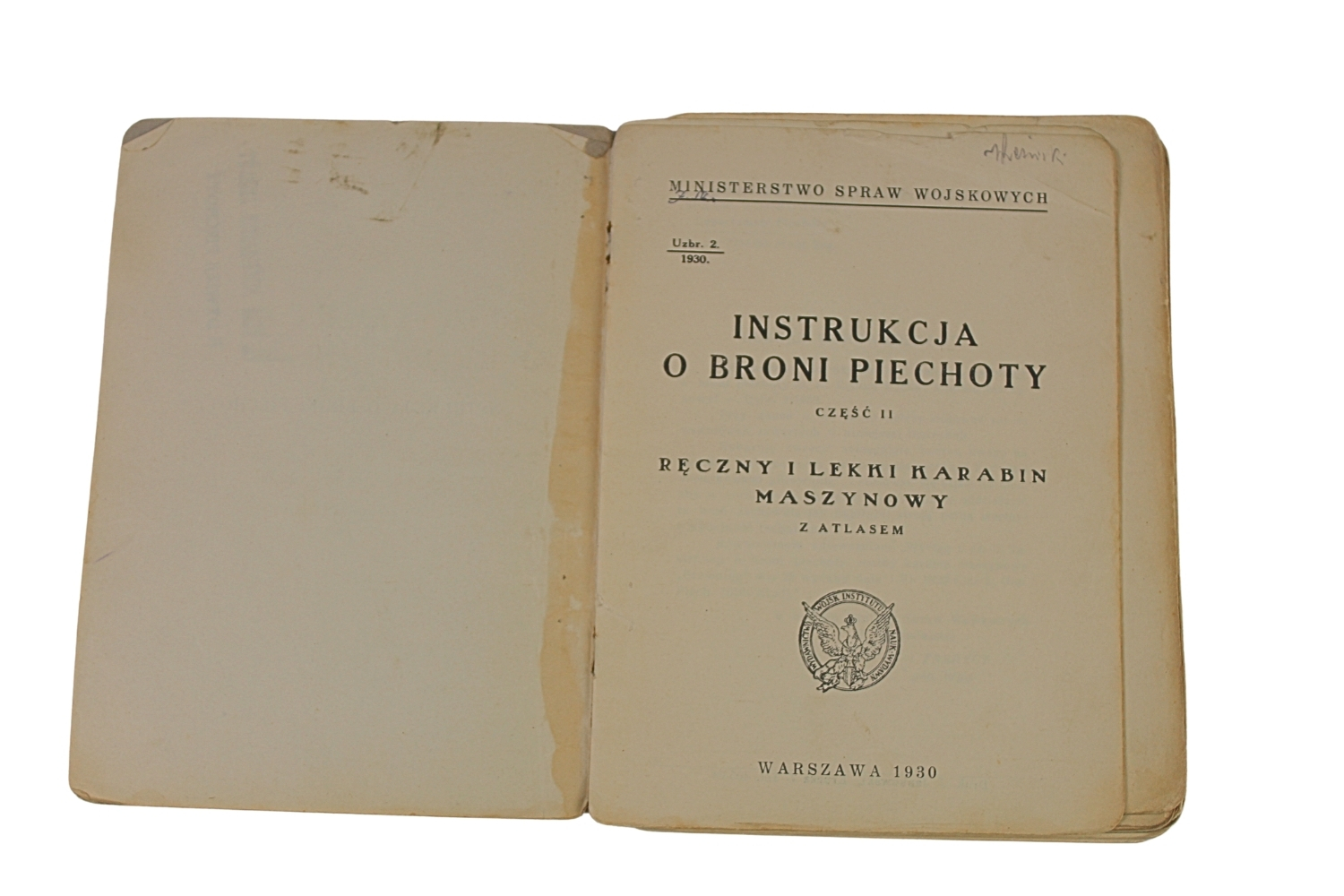 II RP INSTRUKCJA O BRONI PIECHOTY RKM Browning wz.28 I LKM wz.08/15 32 PP