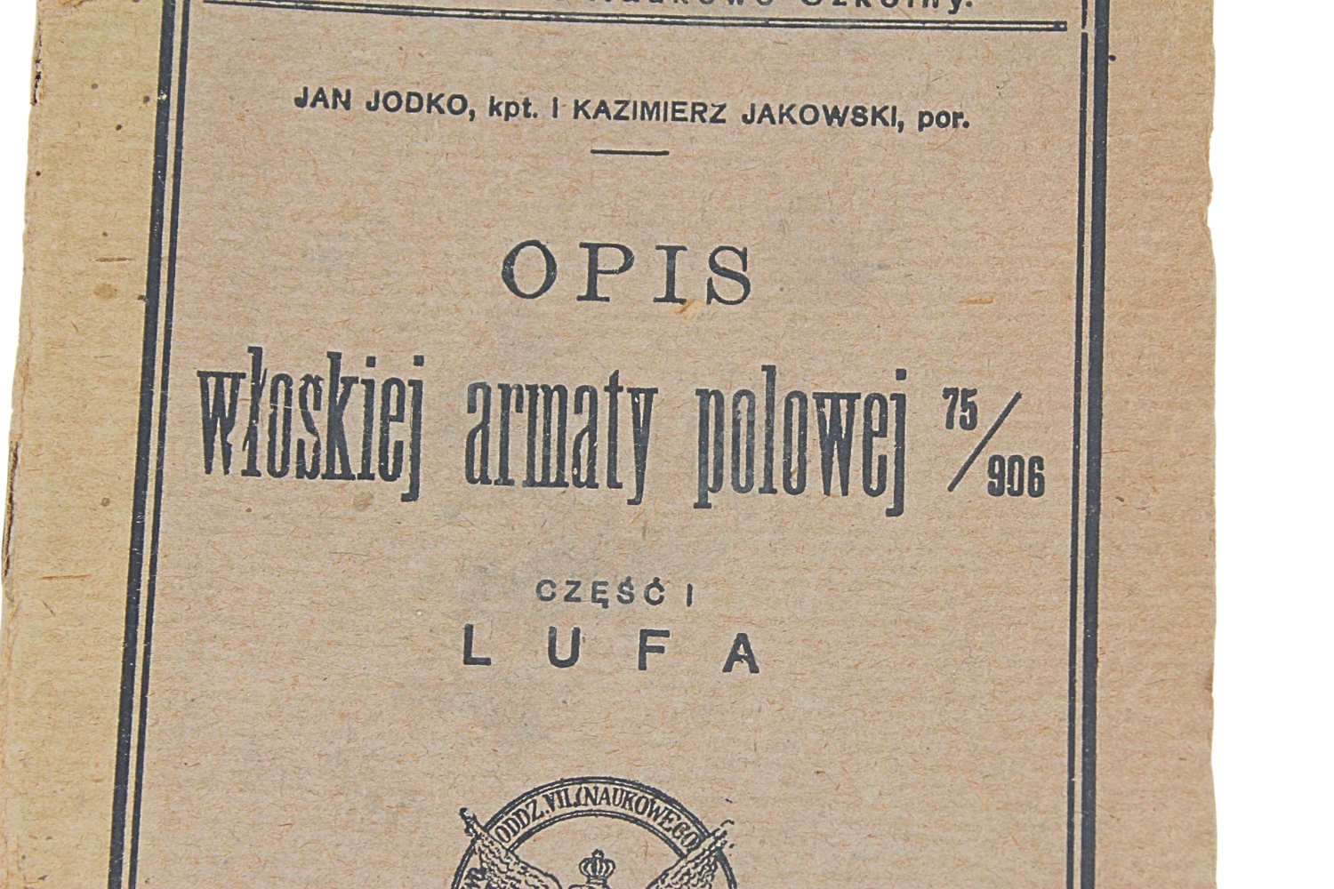 II RP Artyleria OPIS WŁOSKIEJ ARMATY POLOWEJ 75/906