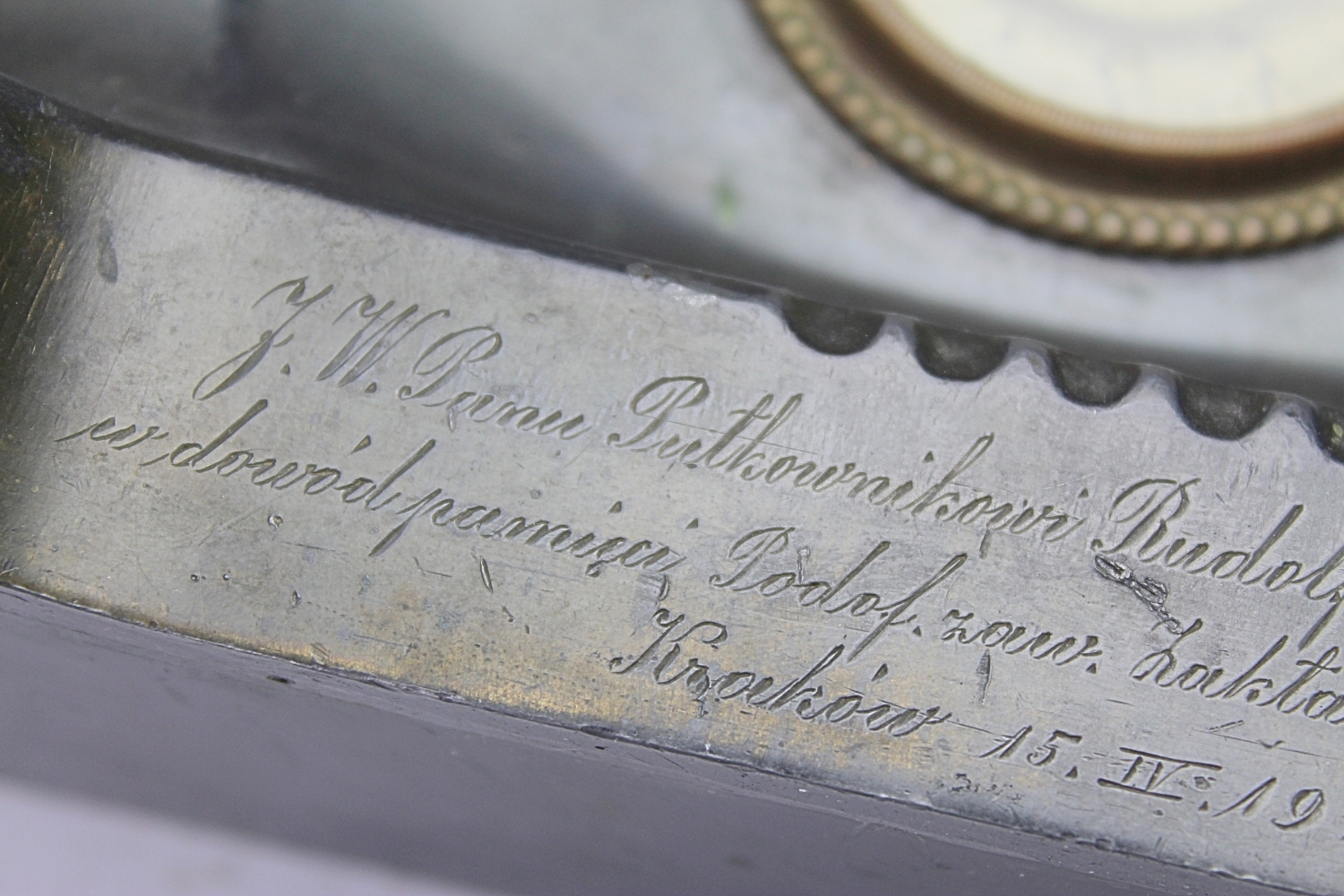 II RP Zegar pamiątkowy dla płk. uzbrojenia Wojska Polskiego Rudolfa Obraczaya