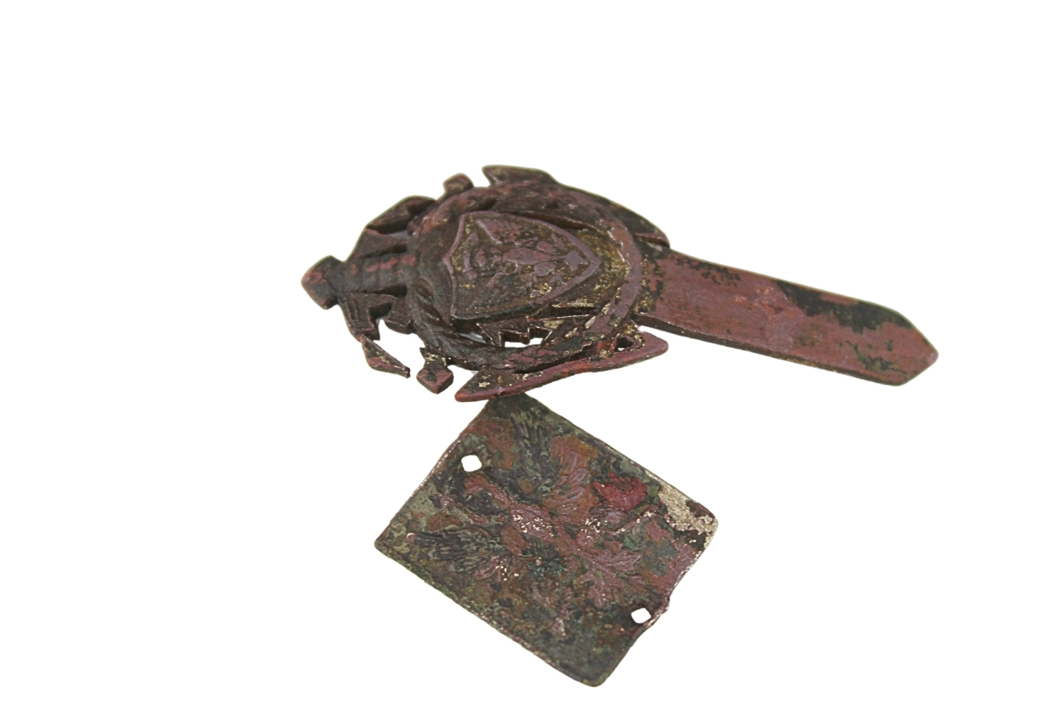 II RP Odznaka 63 Toruńskiego Pułku Piechoty oraz odznaka na kołnierz