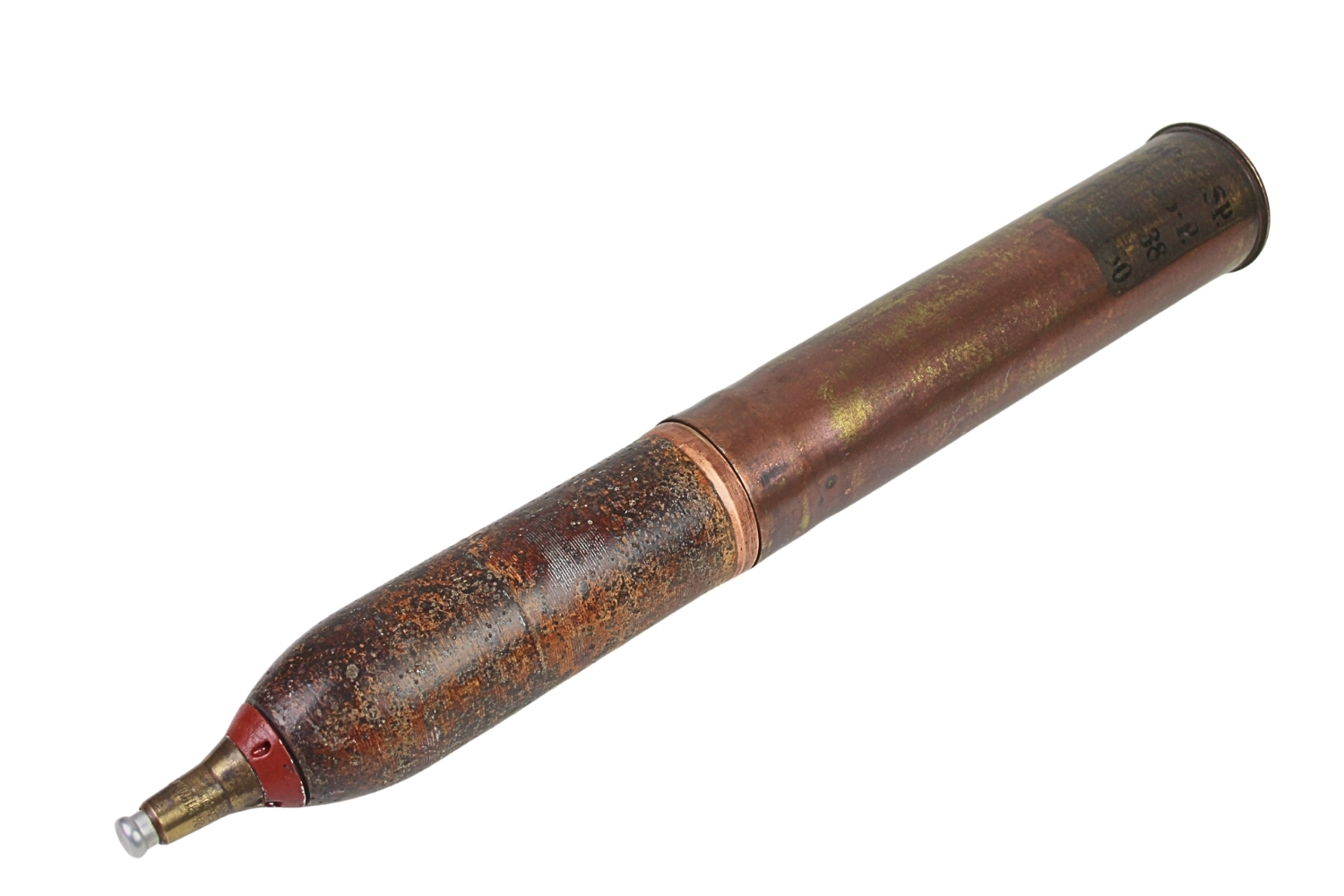 II RP NABÓJ SCHNEIDER 75MM wz.97 z granatem wz.15 SKORUPA DEKORACYJNA