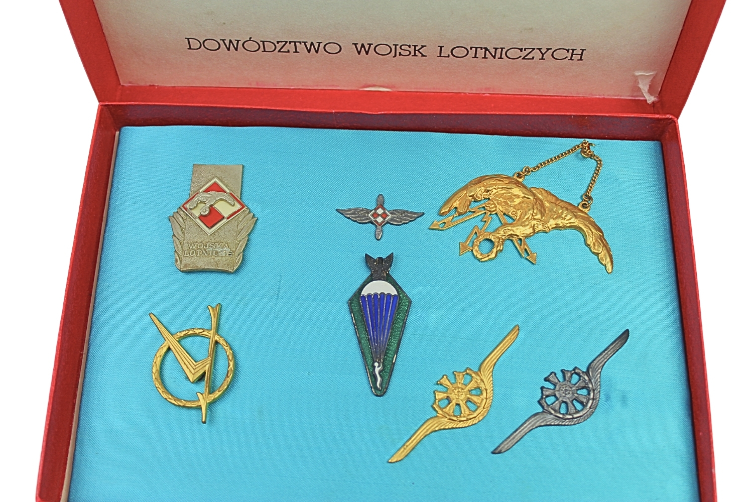 LWP Zestaw Odznaczeń w pudełku Dowództwo Wojsk Lotniczych