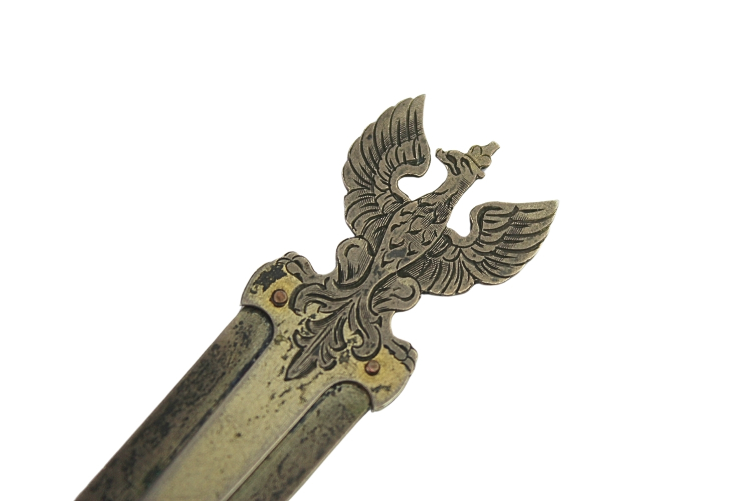 II RP Nóż do listów orzeł patriotyczny srebro