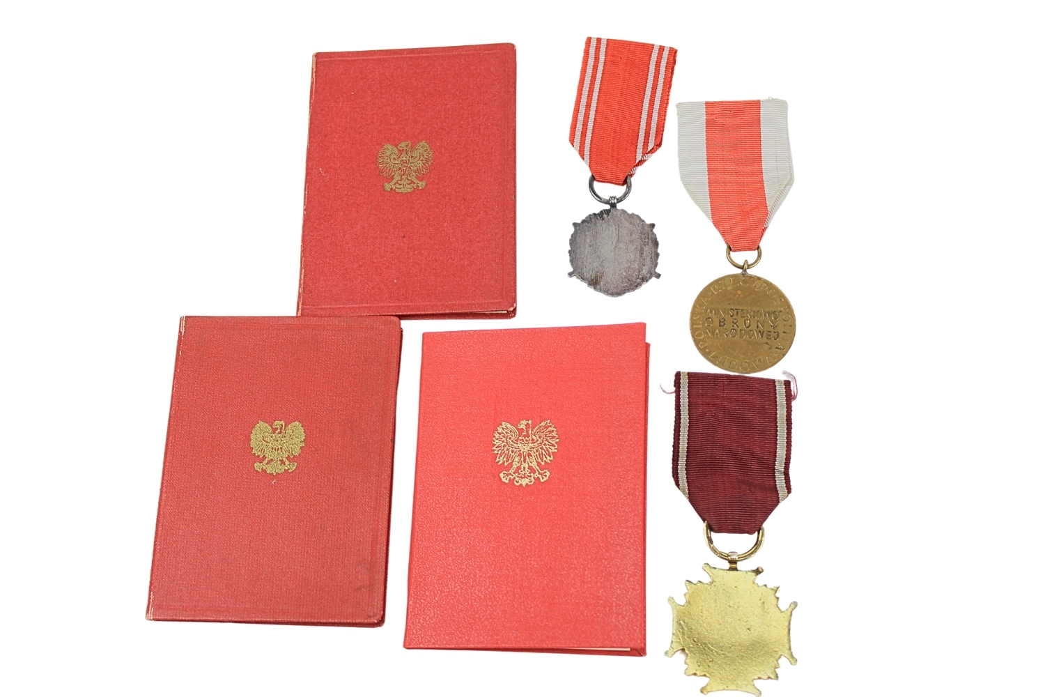 Zestaw medali PRL z legitymacjami 