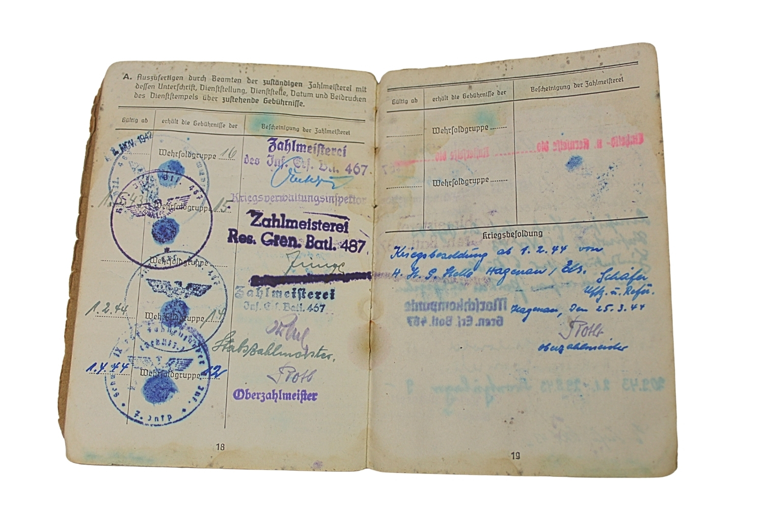 ZESTAW DOKUMENTÓW SOLDBUCH 5. FELDERSATZ BATAIllON 171 